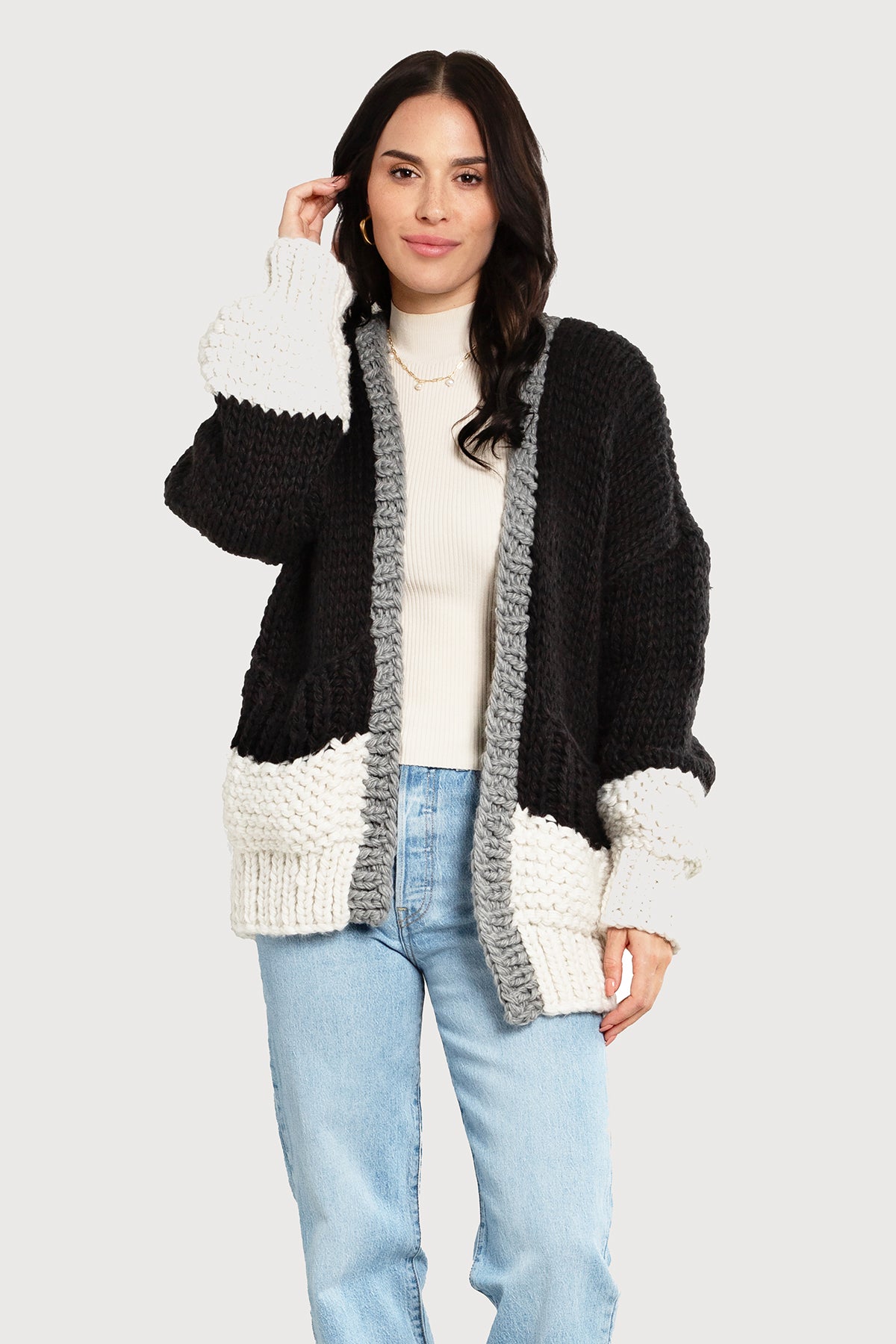 Knit Oversized Sweater Two Tone – SAACHI