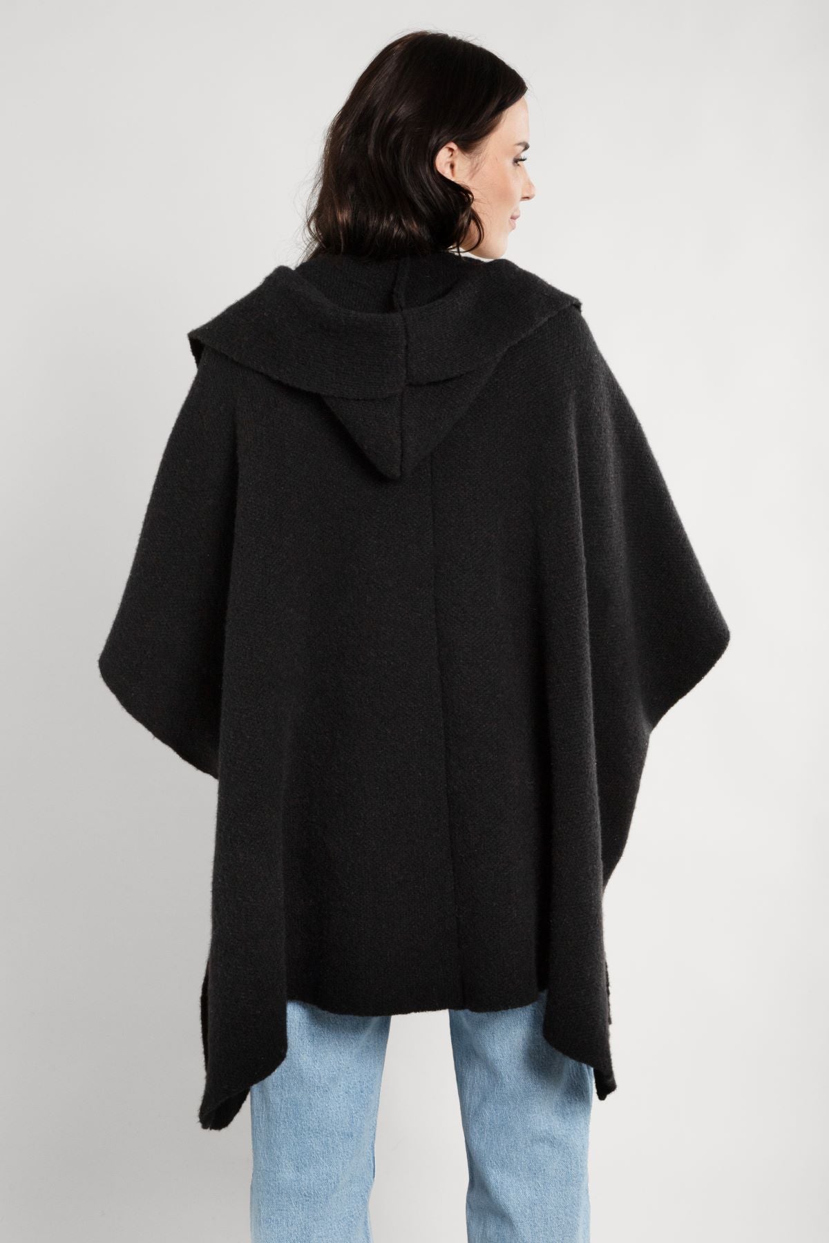 Oversized Hooded Kimono Black