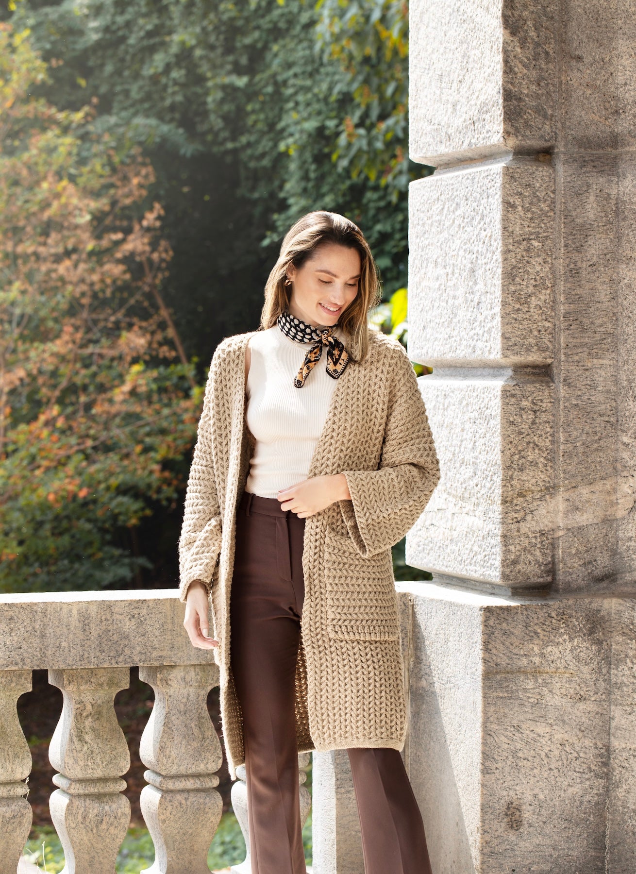Long Sleeve Kimono Cable Knit Cardigan