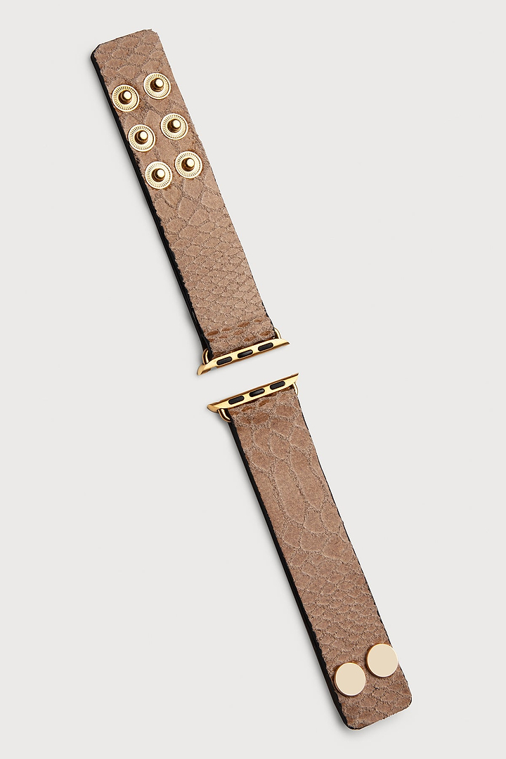 Snakeprint Embossed Leather Apple Watch Band Sienna