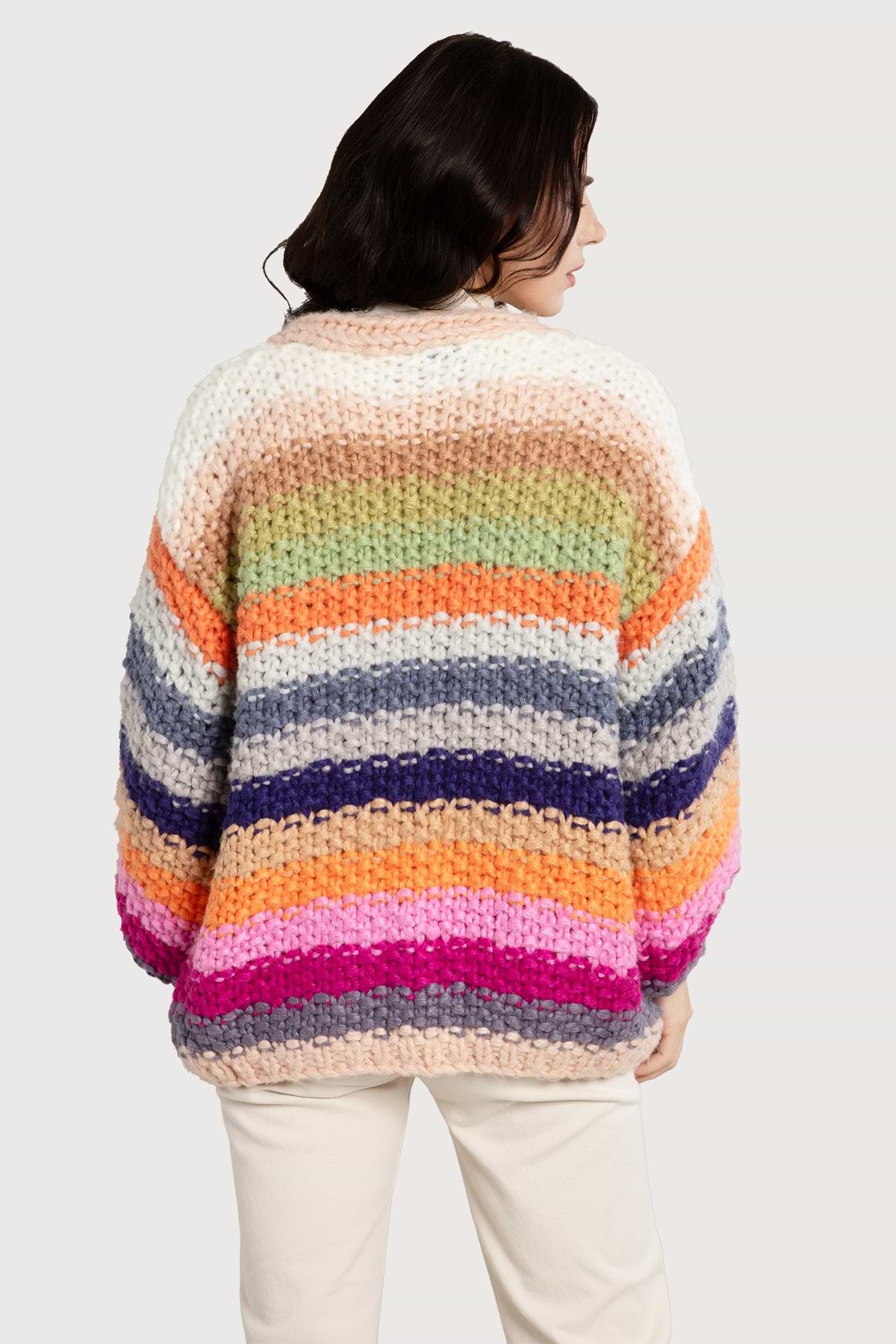 Rainbow Knitted Cardigan Light Multi