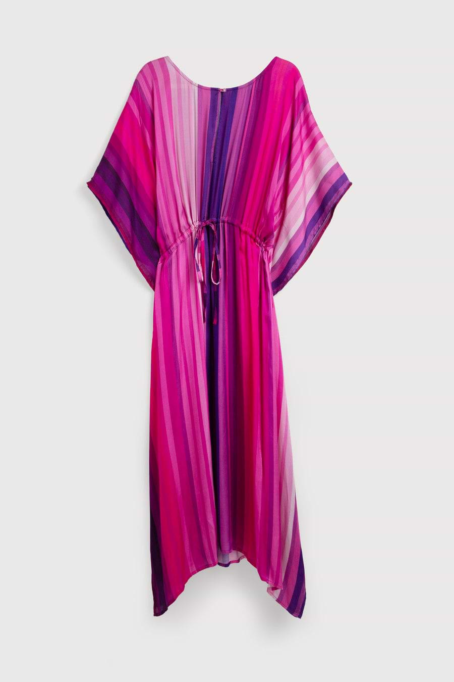 Multicolor Striped Tie Waist Keyhole Kaftan – SAACHI