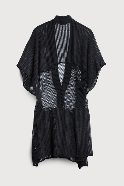 Mixed Media Open-Knit Cover-Up Black