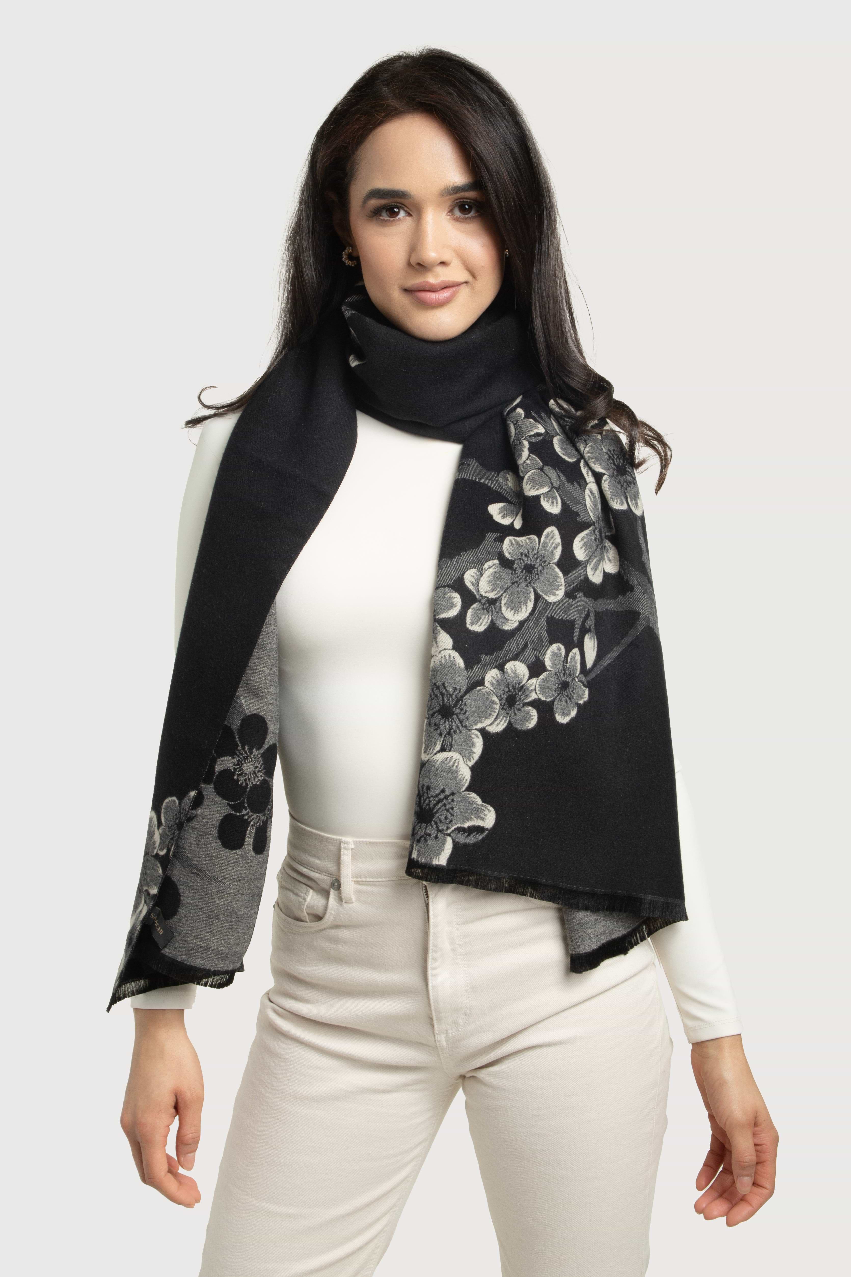 Two Color Floral Reversible Scarf – SAACHI