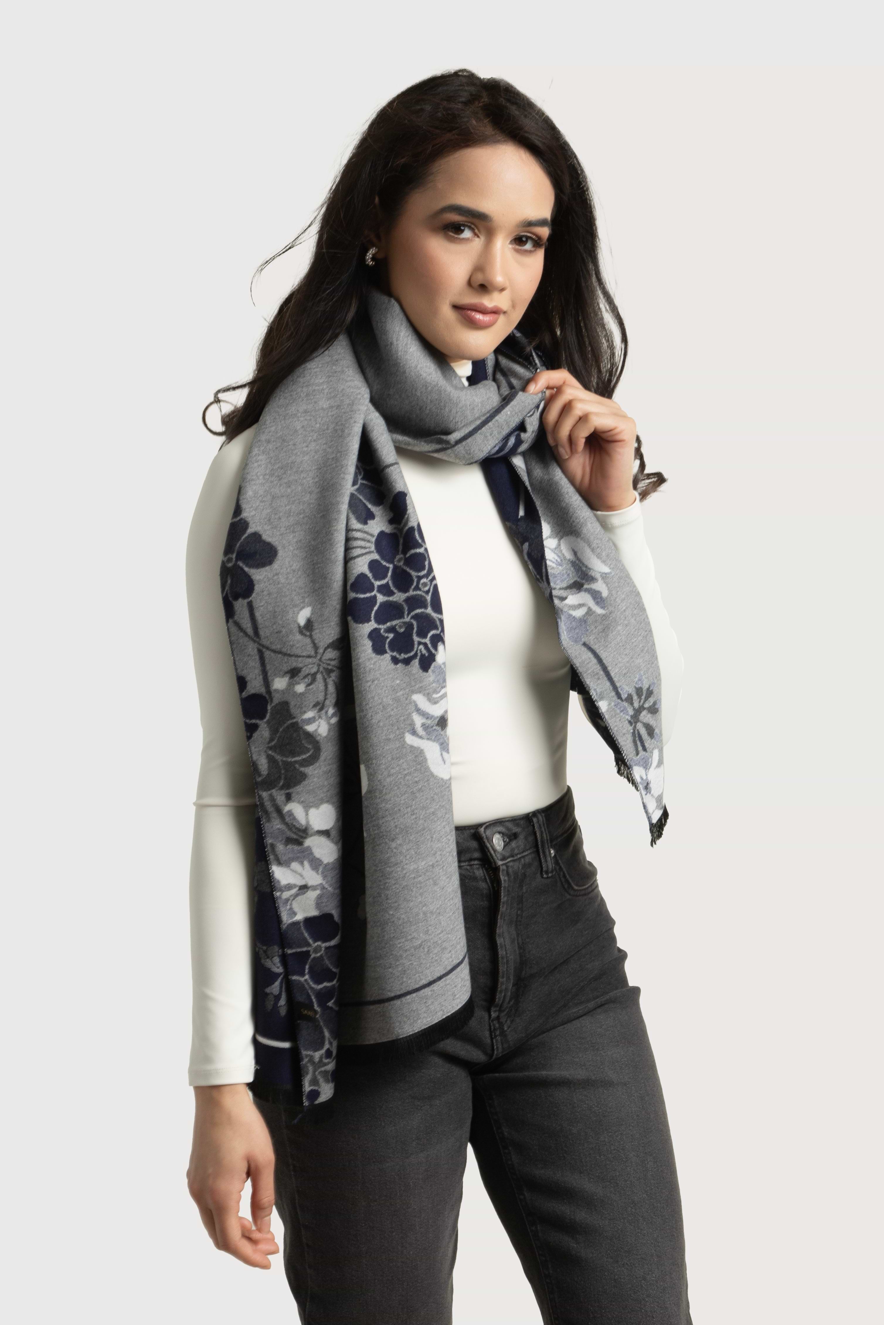 Two Color Floral Reversible Scarf – SAACHI
