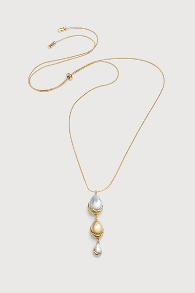 Triplicity Orb Drop Necklace Gold