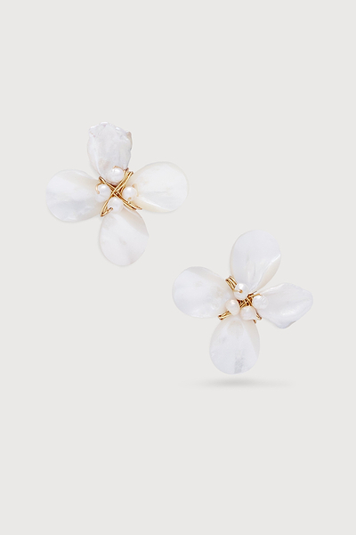 Pearled Flower Earrings