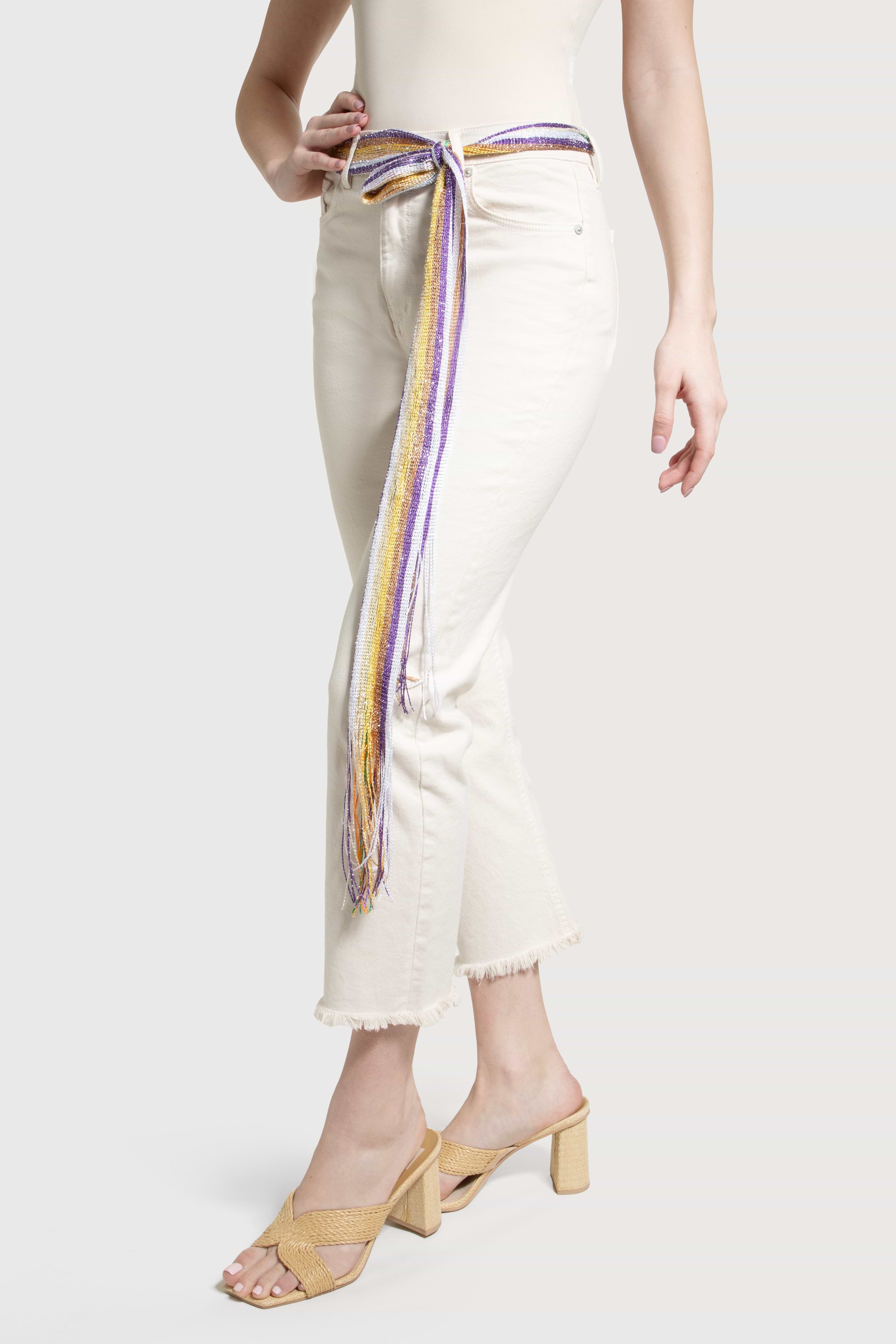 Lurex Solid Skinny Fringe Scarf – SAACHI