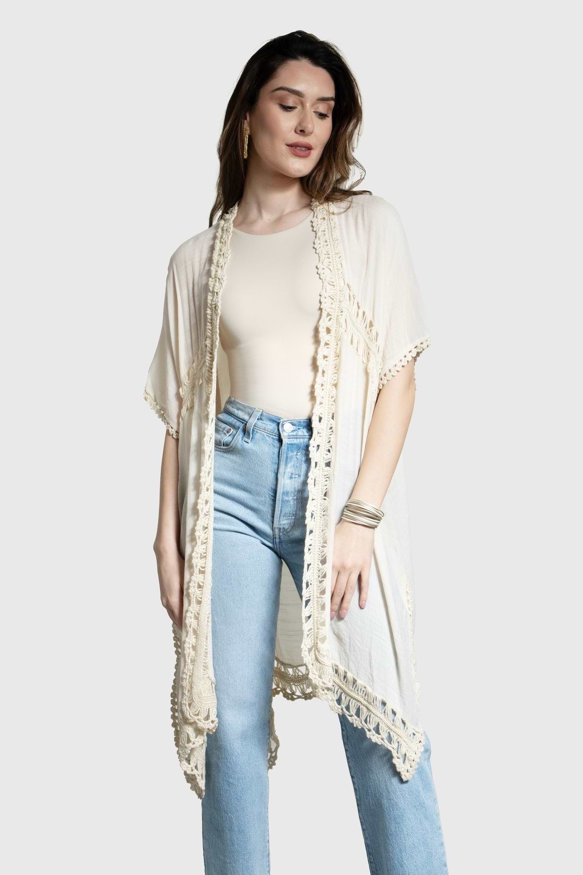 【alohastyle1104】 アーツ＆サイエンス　チュニック Costa Crochet Kimono Cover Up – SAACHI