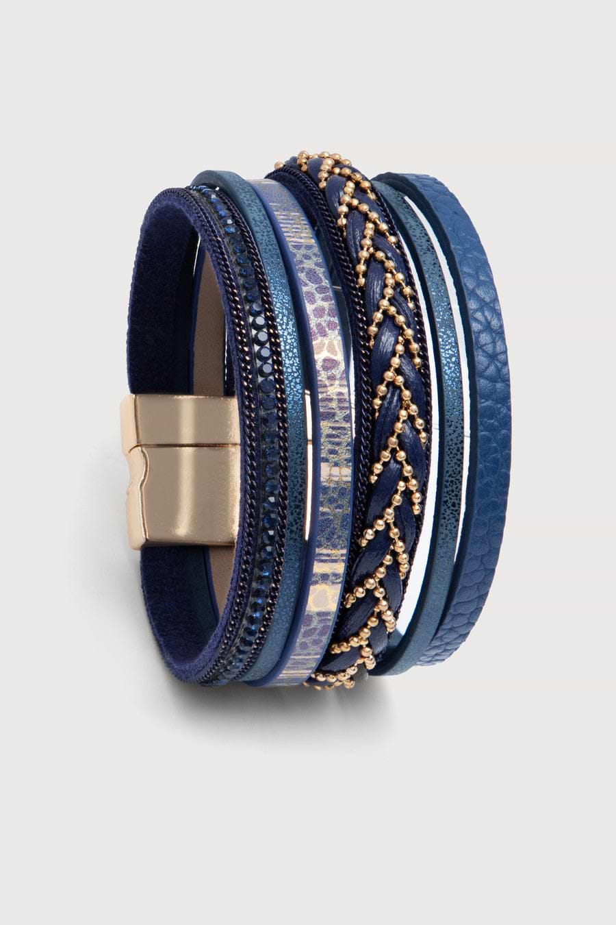 Braided Leather Multi Strand Bracelet | SAACHI