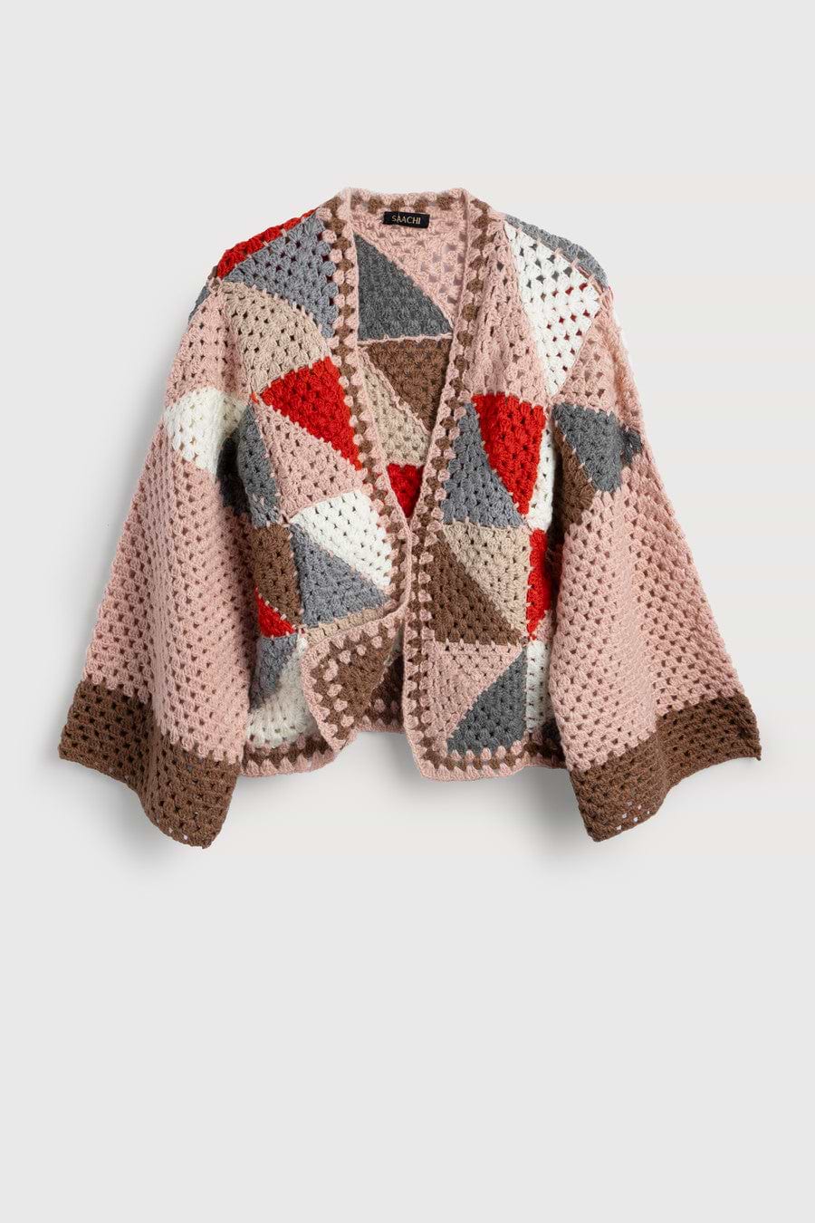 Hand-Crocheted Geometric Short Jacket – SAACHI