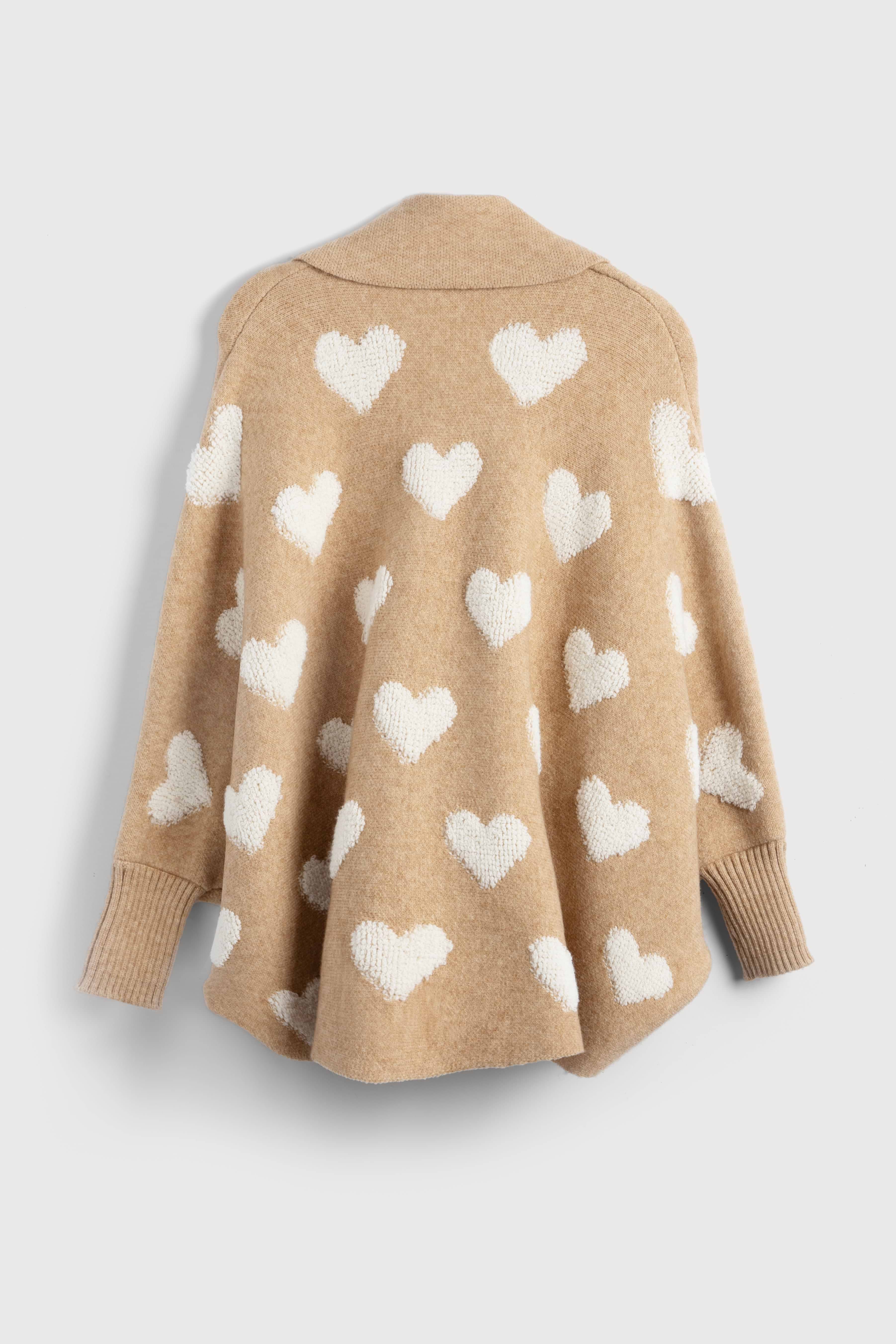Heart Ribbed Knit Cardigan – SAACHI