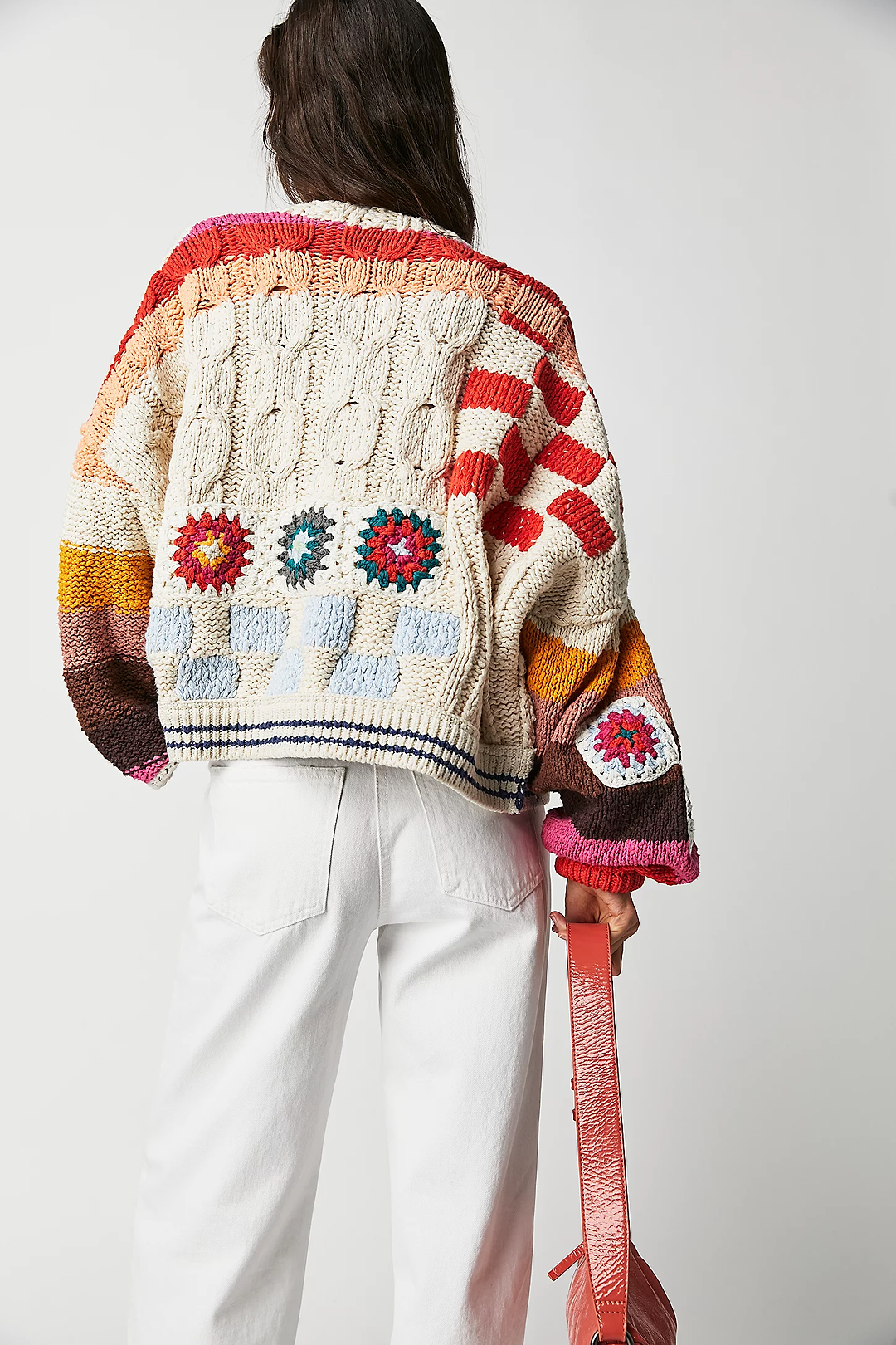 [GRAVER]★DOT SMILE EMBROIDERY TARTAN CHECK KNIT CARDIGA Checkered Cardigan - Knit Cardigan - Bow tie Cardigan