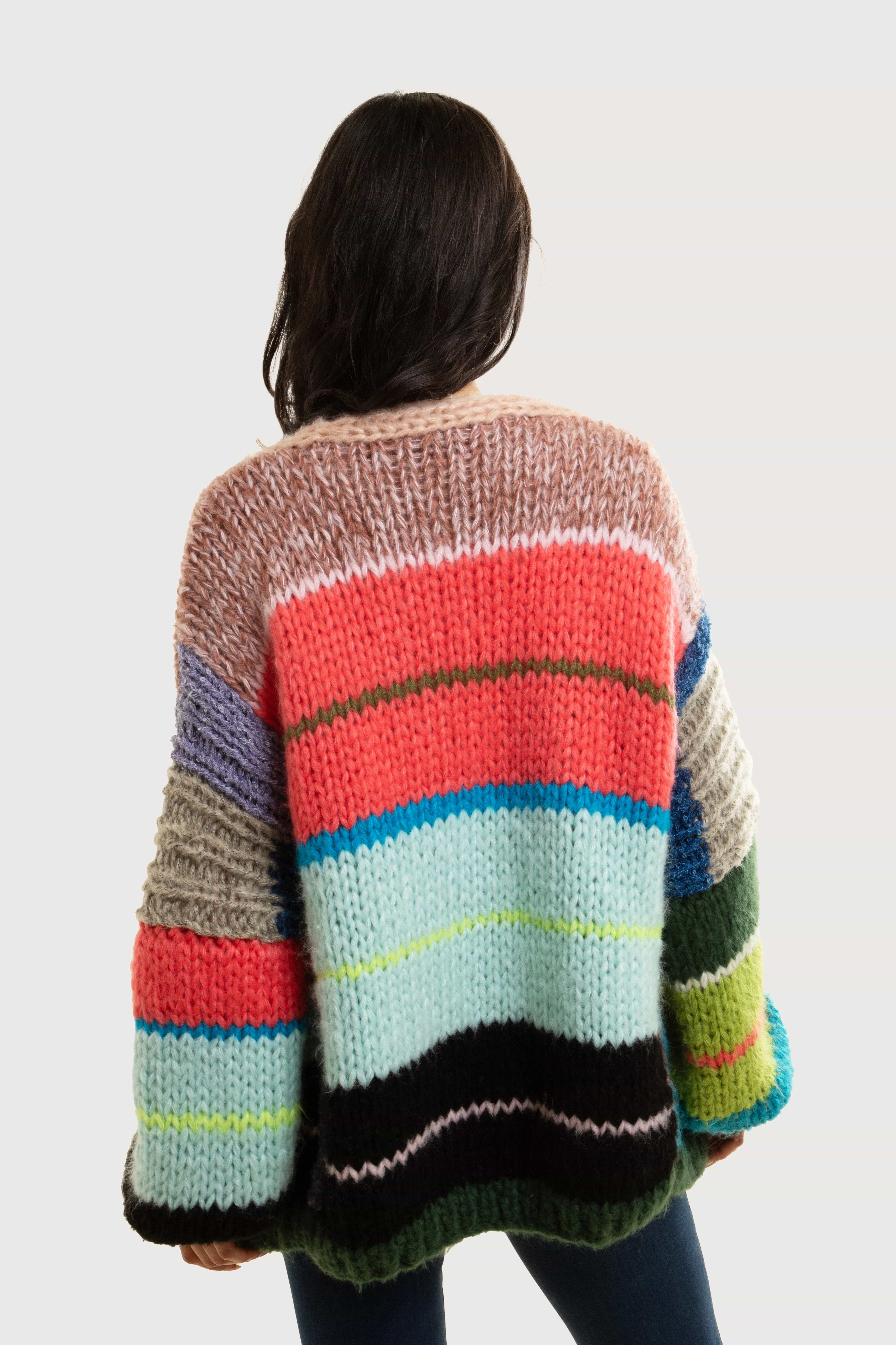 Knitted Rainbow Multitoned Cardigan – SAACHI