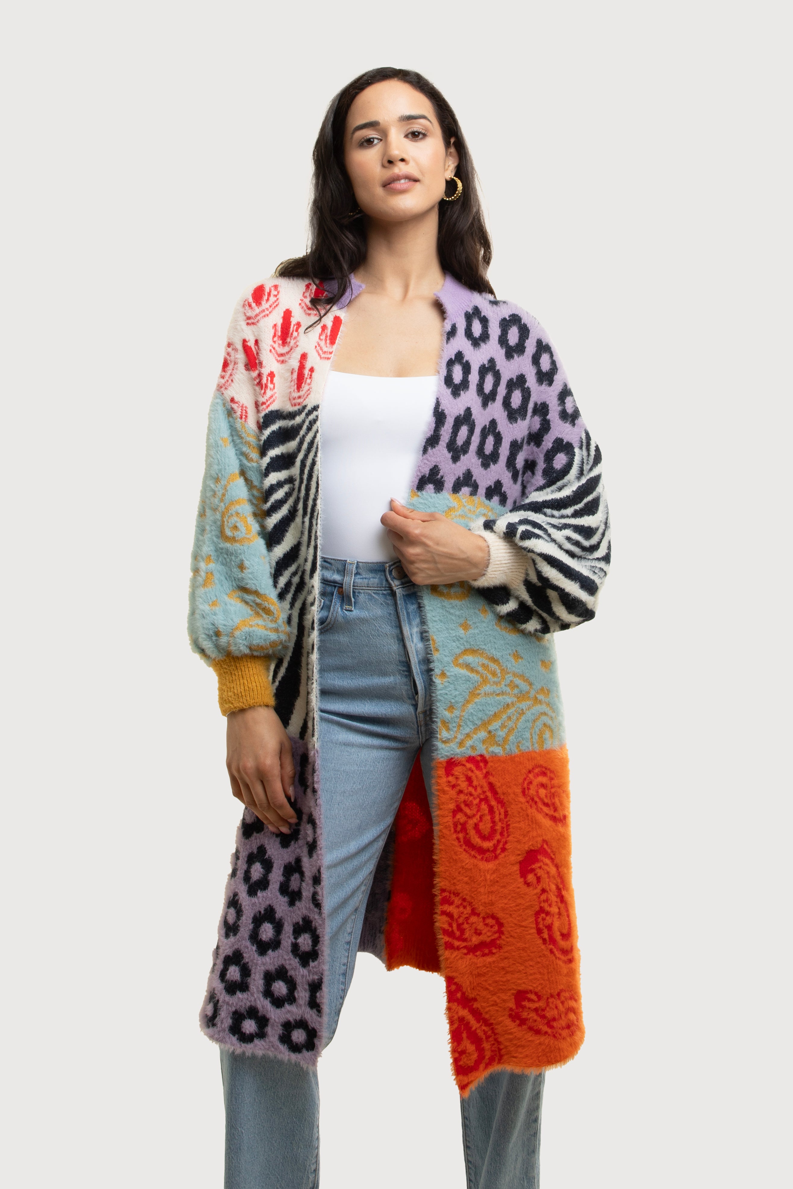 トップス sorry a bootreg SANCHA CARDIGAN size2 Soft Multi Patterned Cardigan – SAACHI