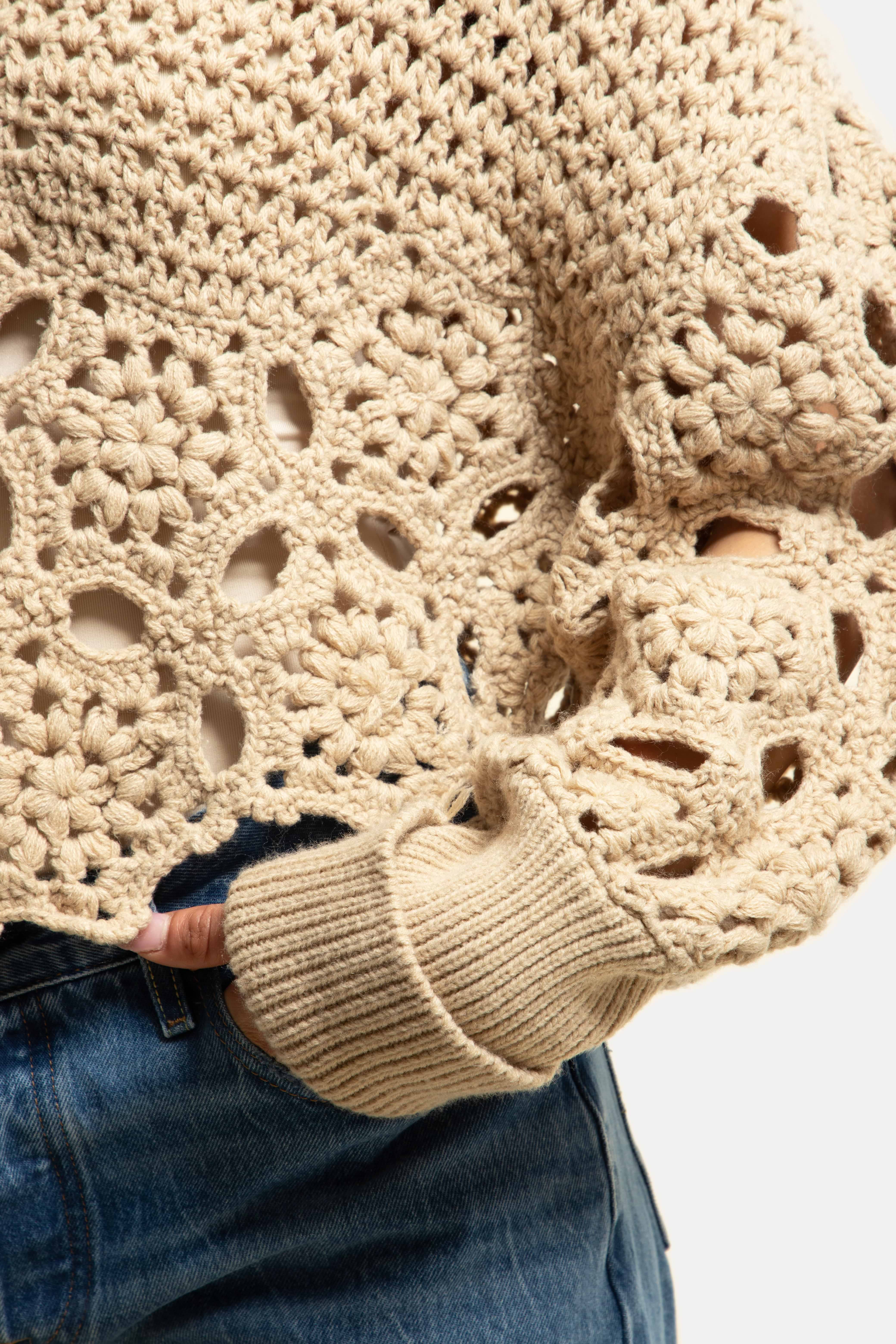 Floral Crochet Pullover Sweater – SAACHI