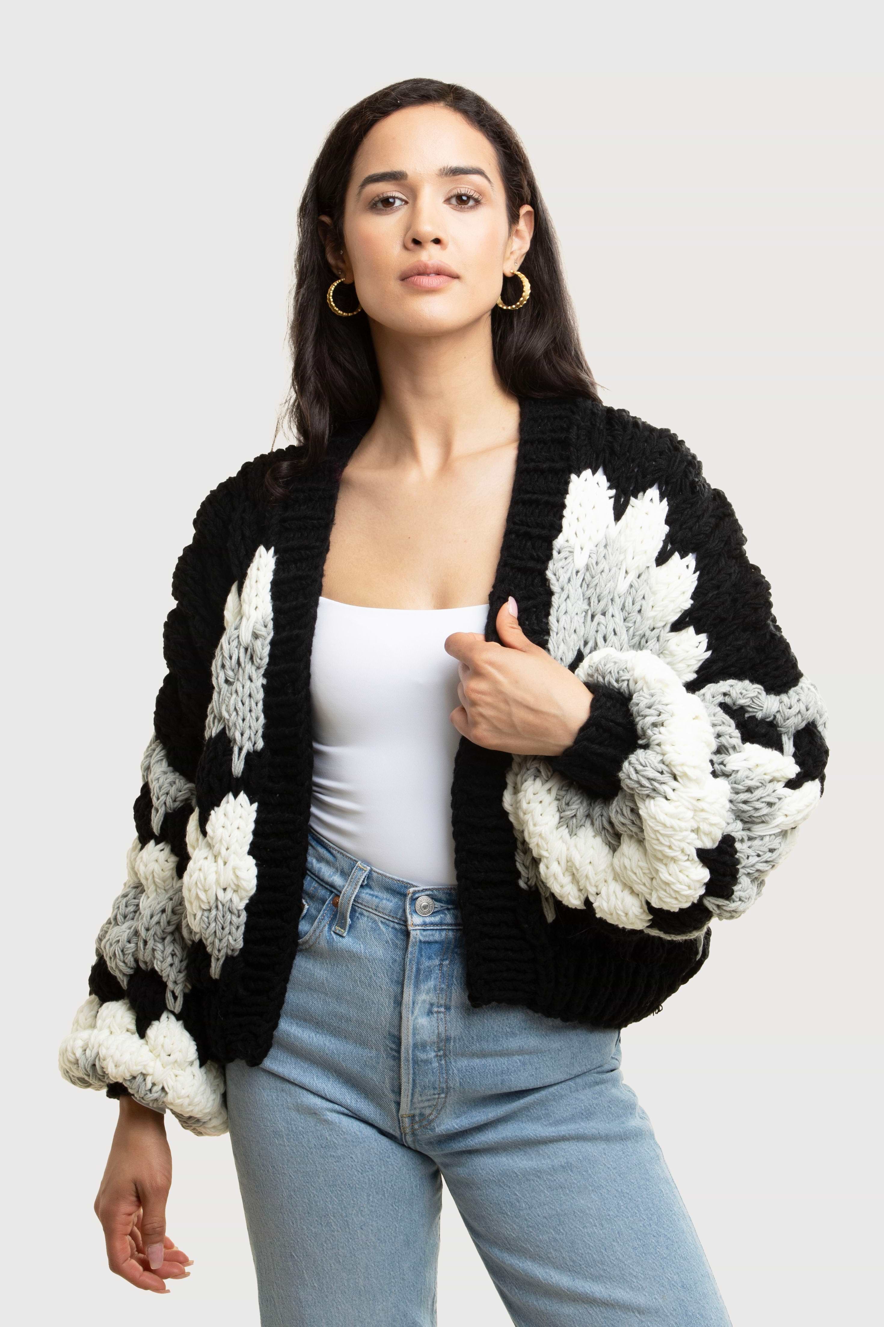 Chunky Knit Cardigan Cropped – SAACHI