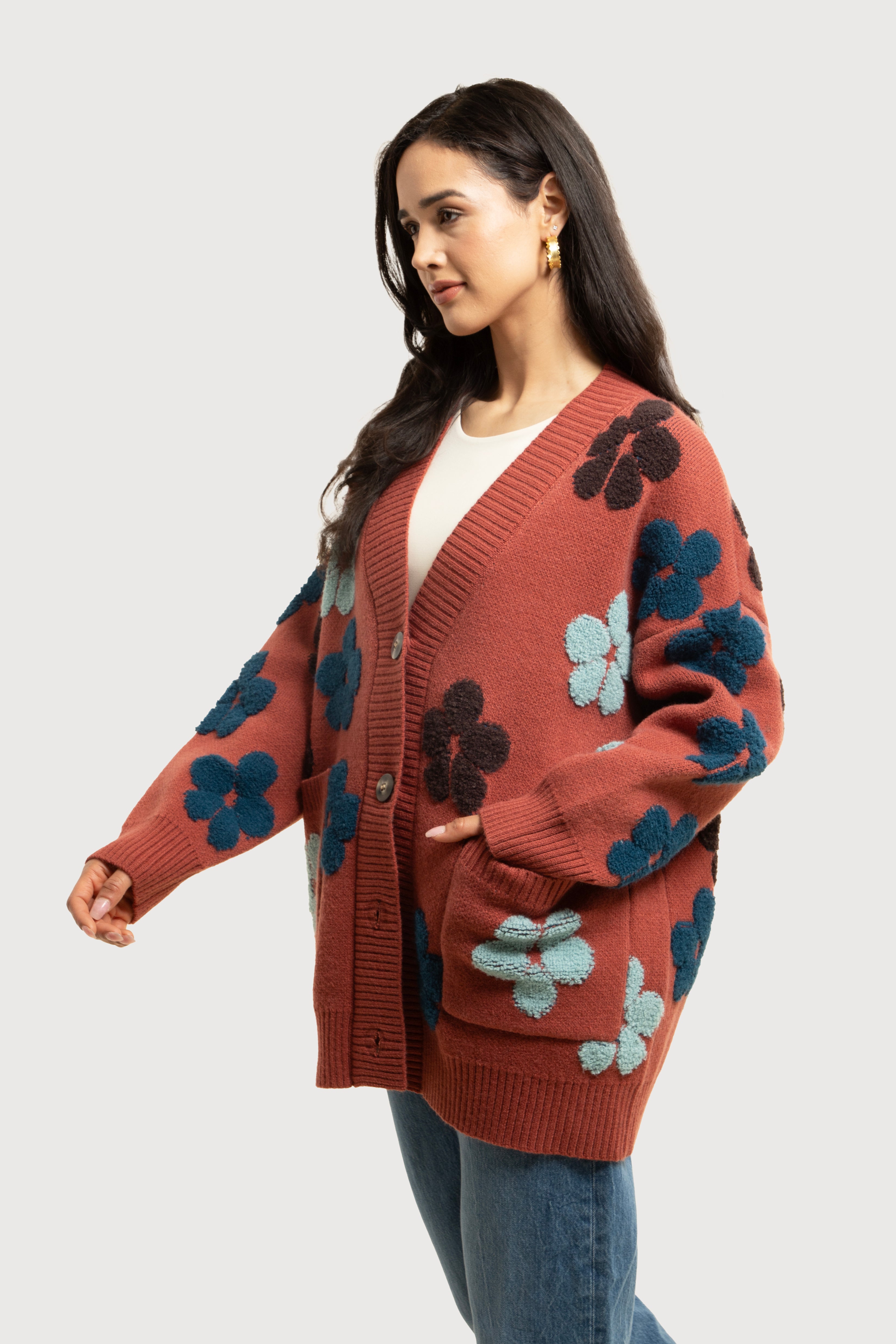 Floral Knit Cardigan – SAACHI