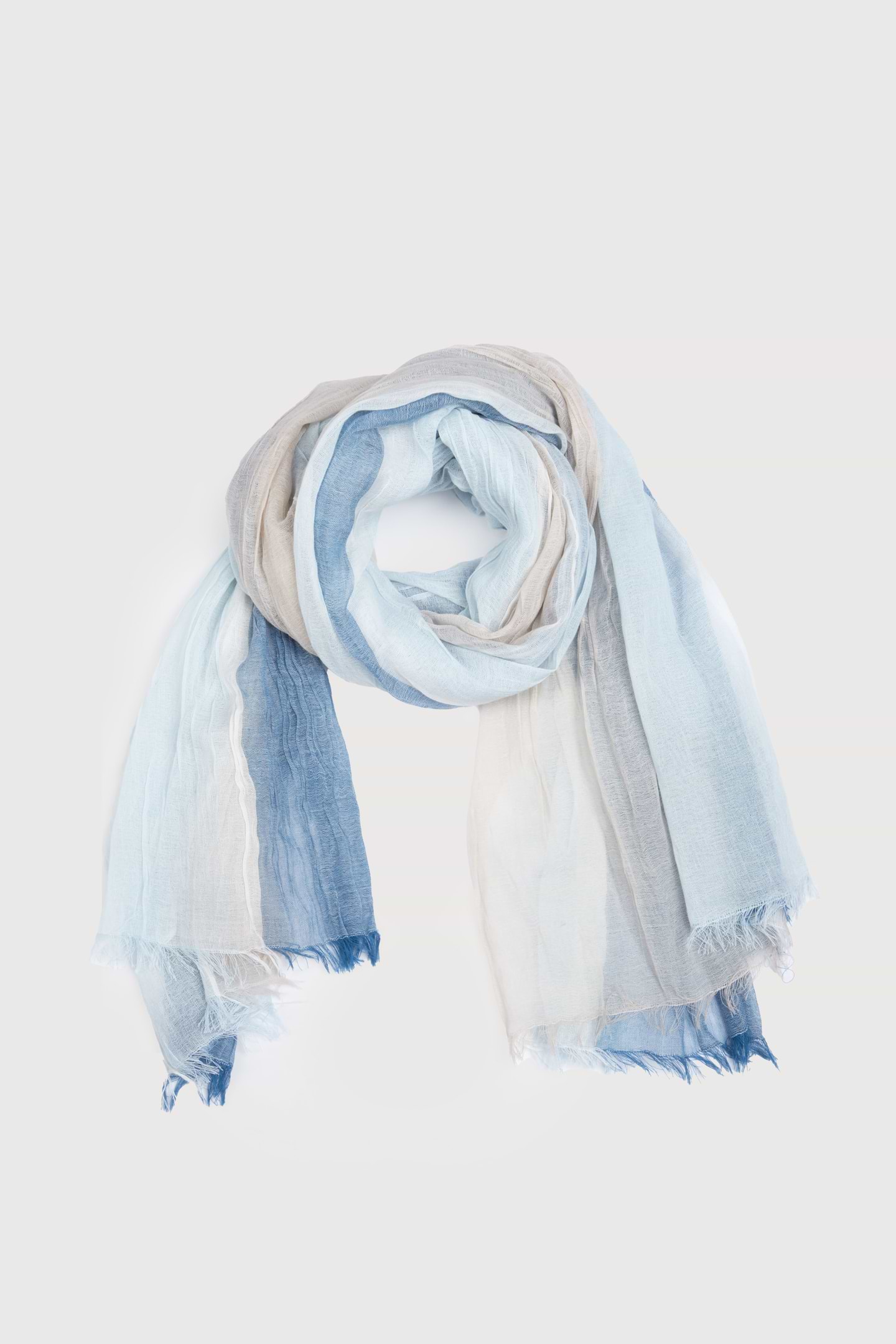 Striped Fringed Beach Scarf