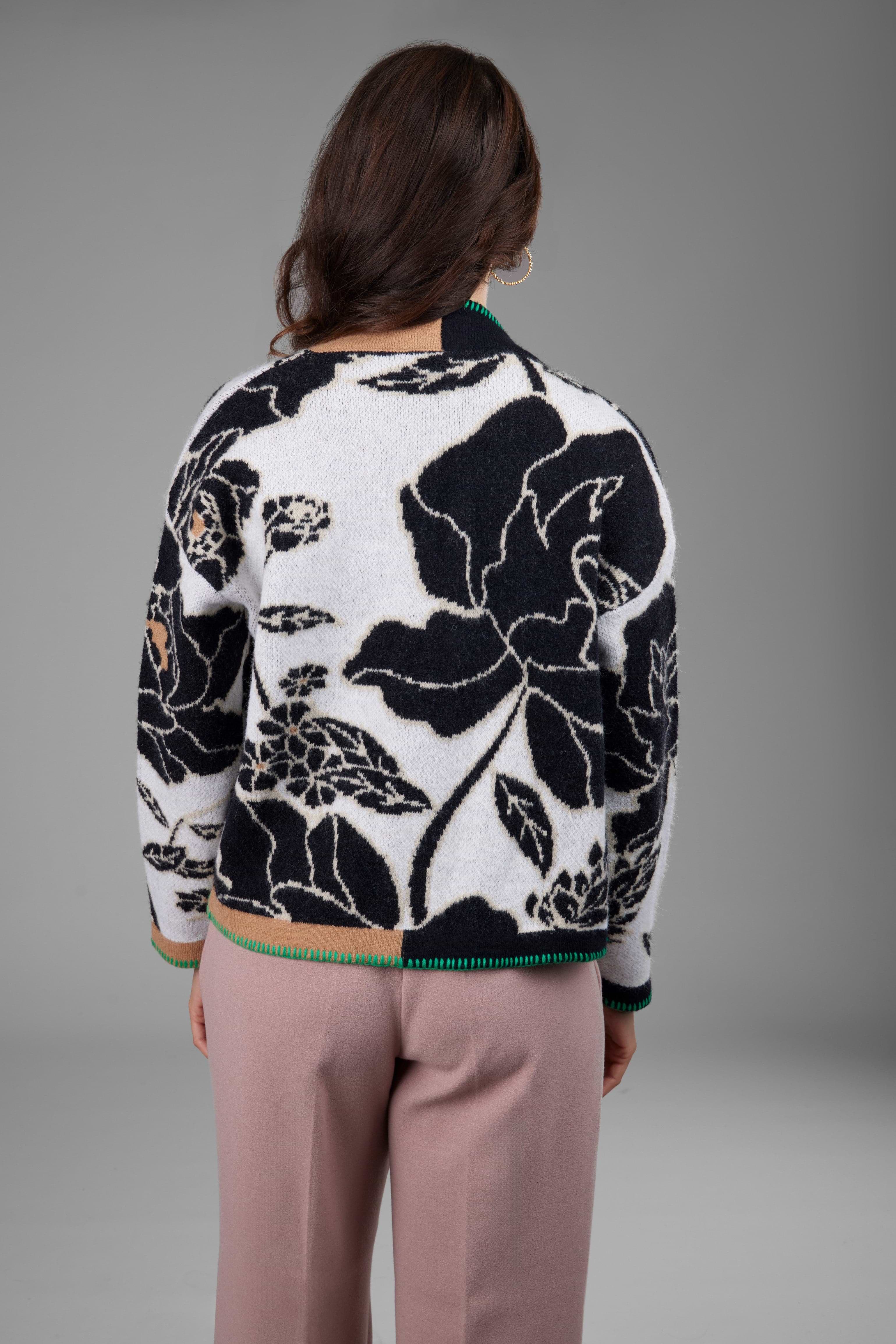Abstract Floral Button Cardigan – SAACHI