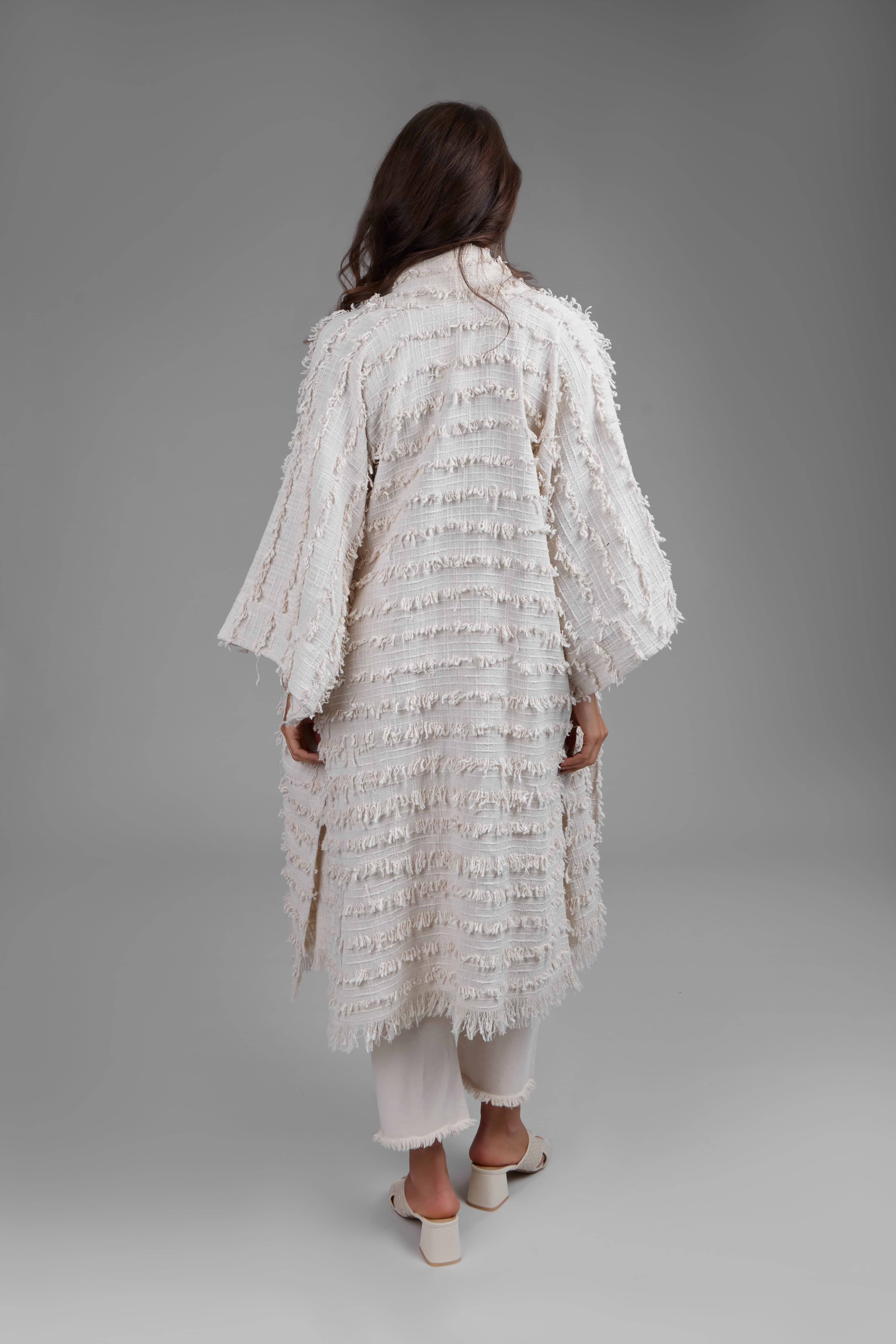 ORGUE Tweed fringe 2way jacket【Ivory】 Tweed fringe 2way jacket【Ivory】