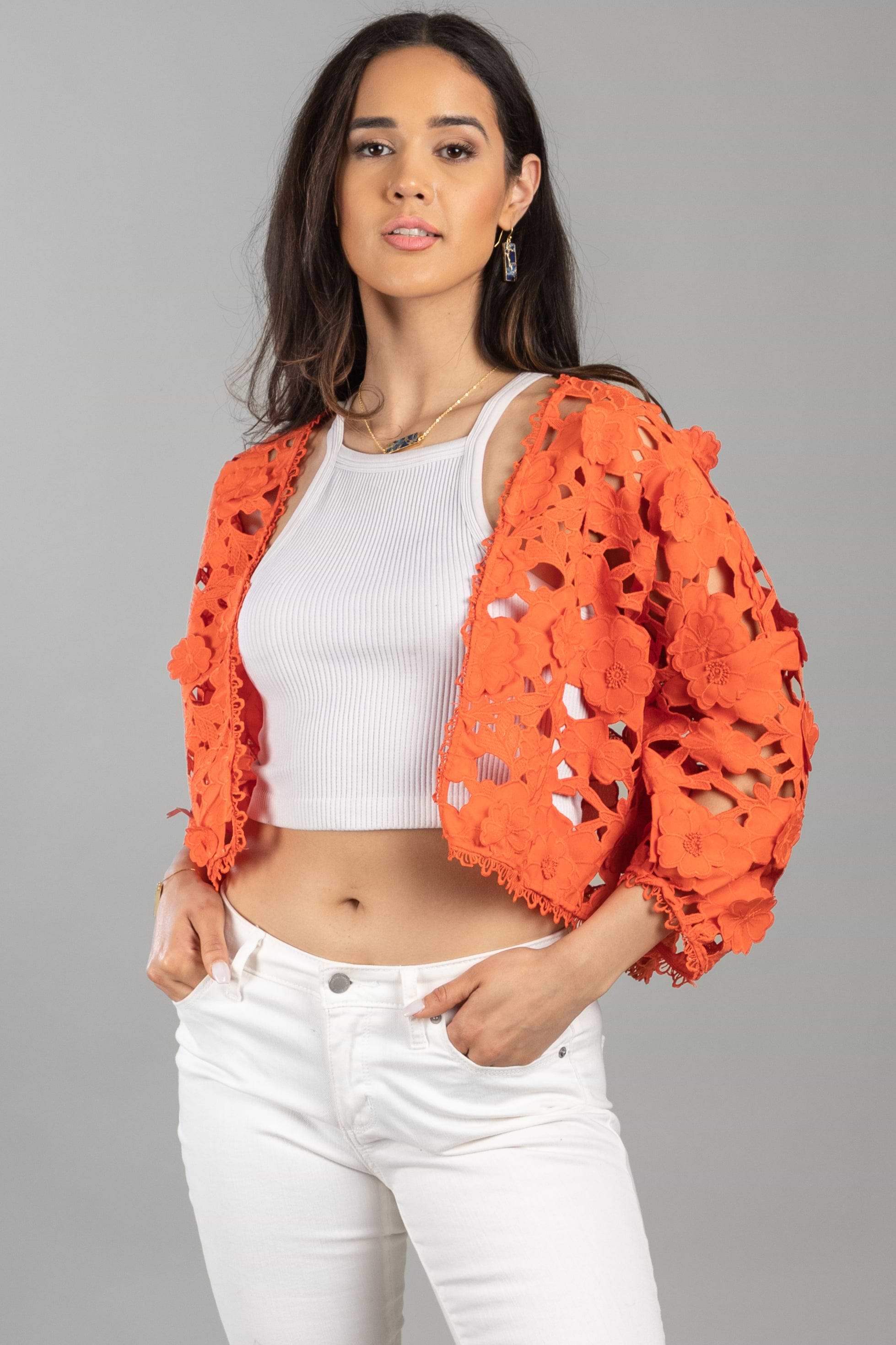 Floral Lace Cut Out Bolero – SAACHI