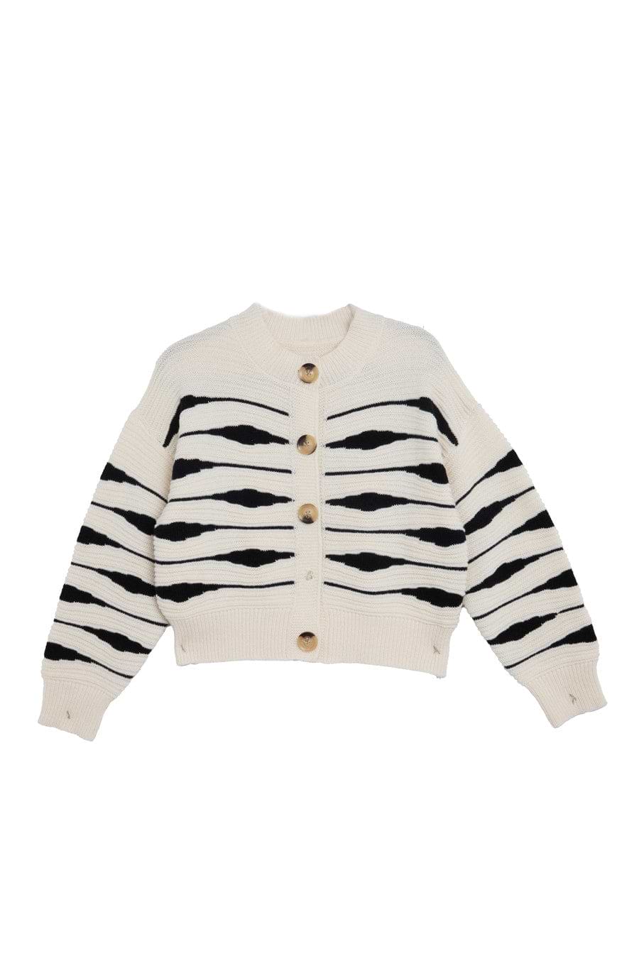 Zebra Buttoned Knit Cardigan – SAACHI