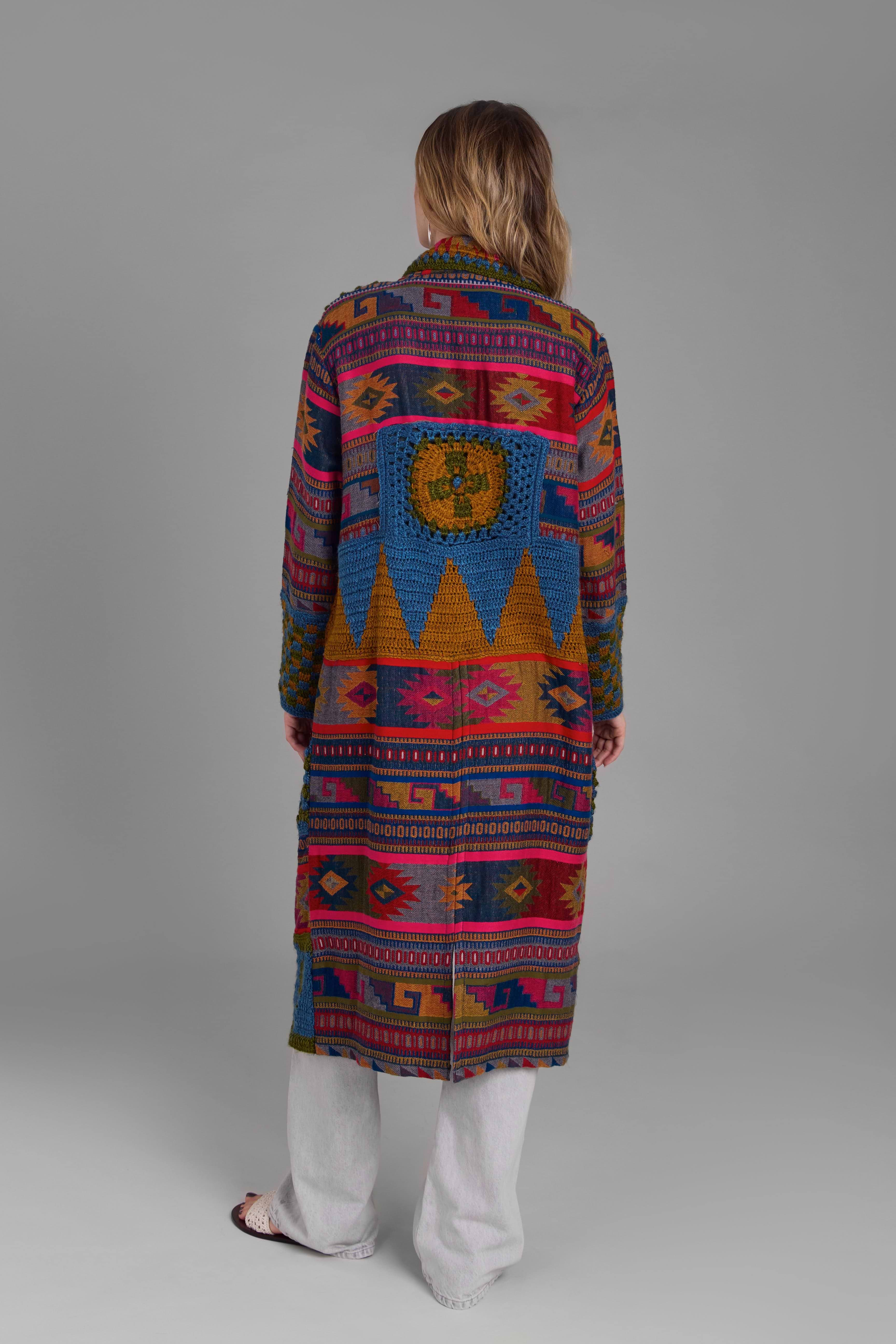 Crochet Woven Aztec Kimono – SAACHI