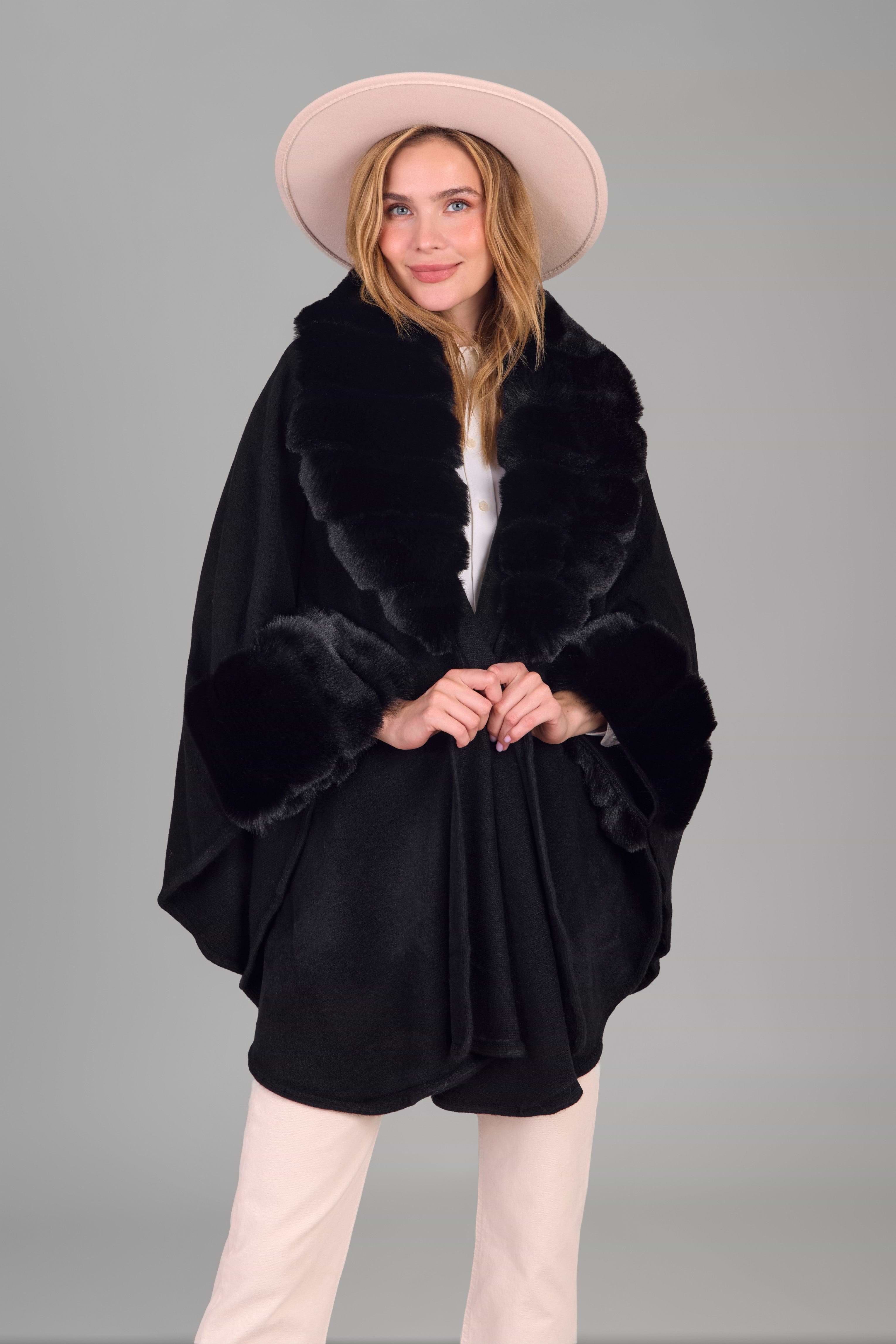 Faux Fur Trim Kimono – SAACHI