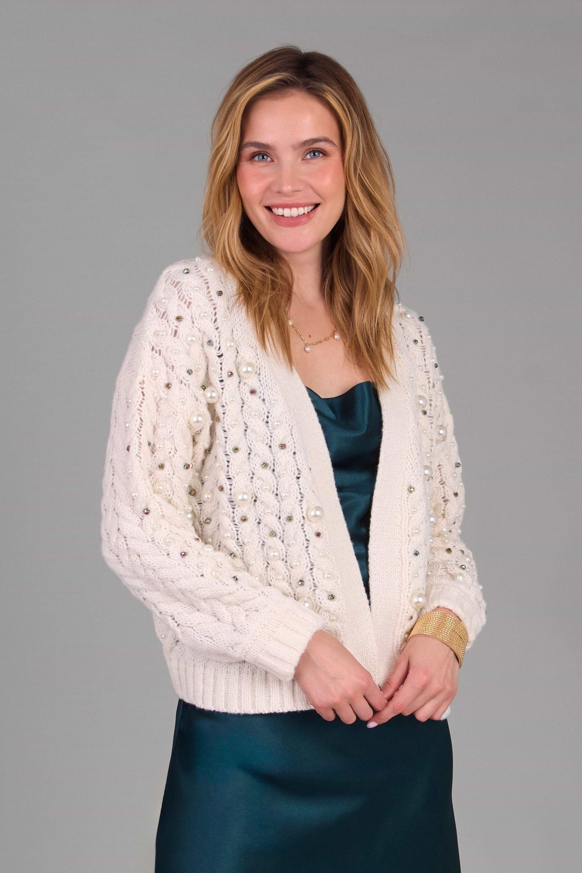 Holiday Cardigan Pearl Knit – SAACHI