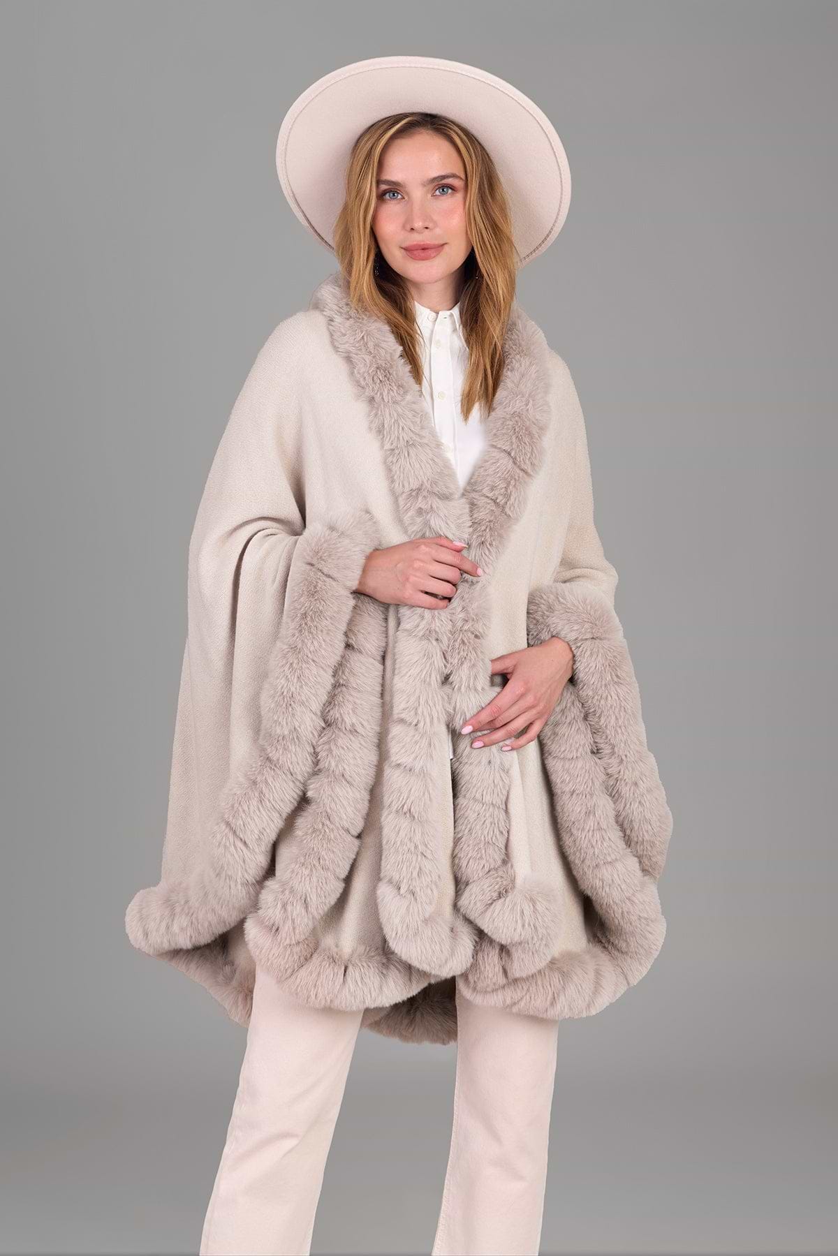 Faux Fur Cape Kimono – SAACHI
