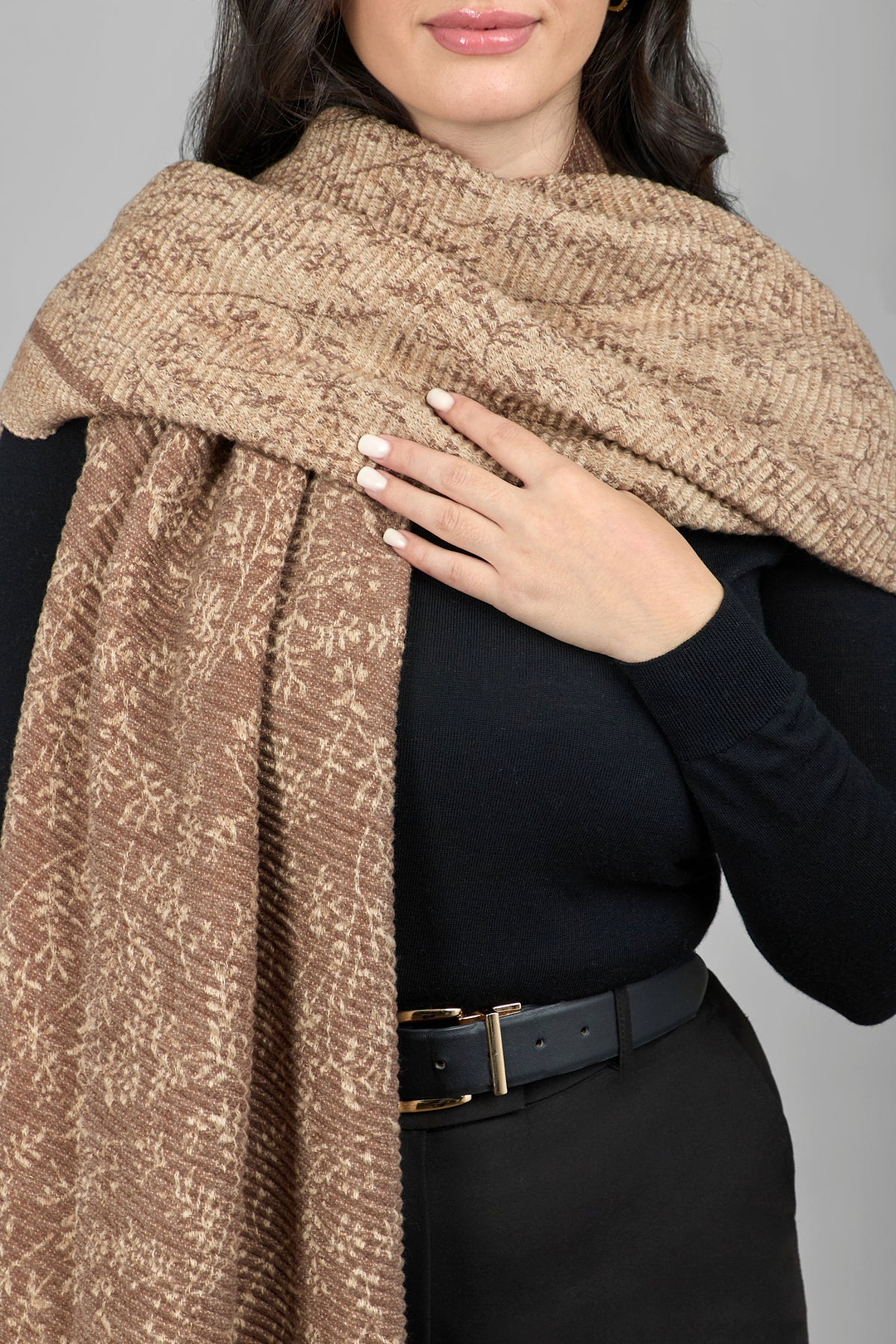 Floral Crinkle Reversible Scarf For Winter