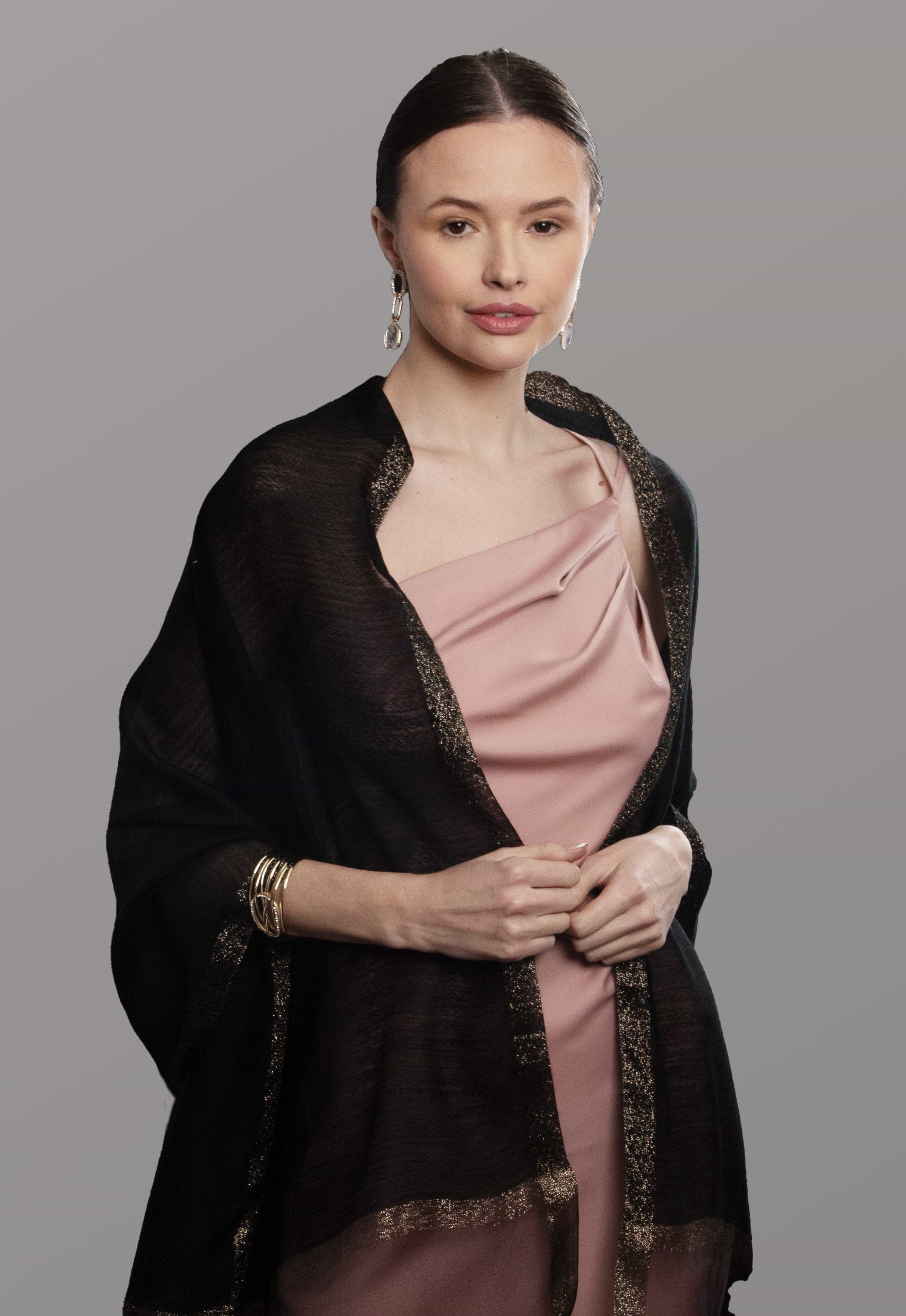 Shimmer Border Scarf – SAACHI