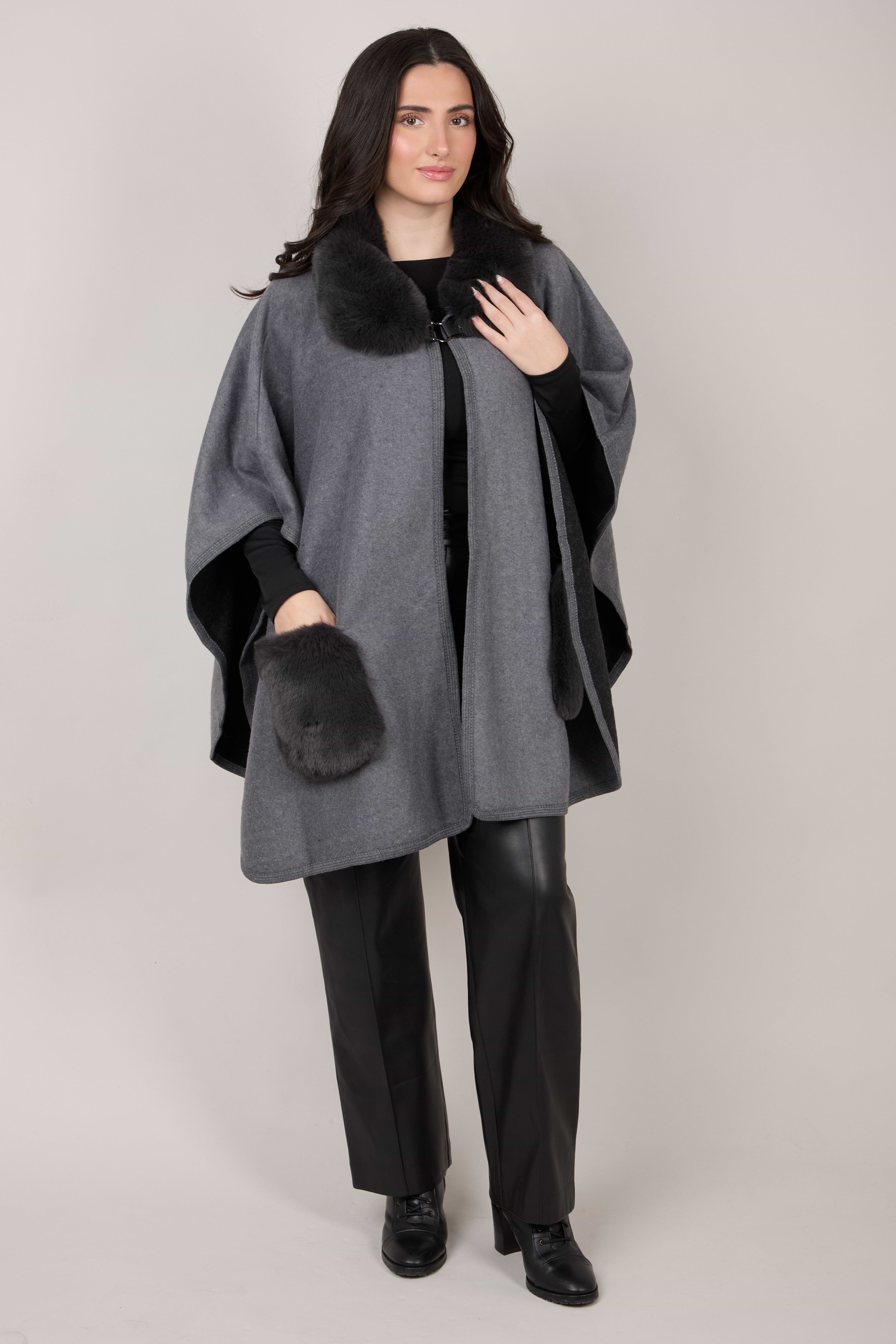 Faux Fur Pocket Kimono – SAACHI