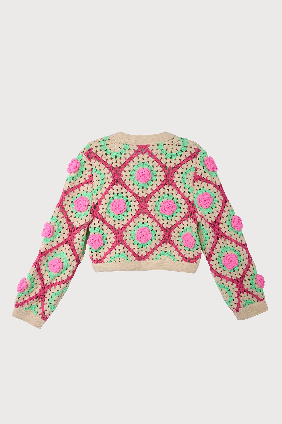 Rosette Crochet Cardigan