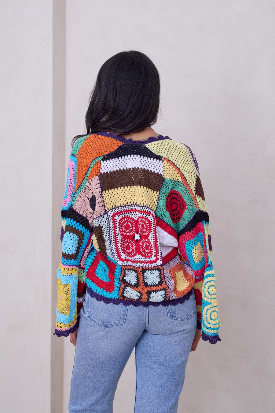 Multicolored Crochet Cardigan Cotton Jacket – SAACHI