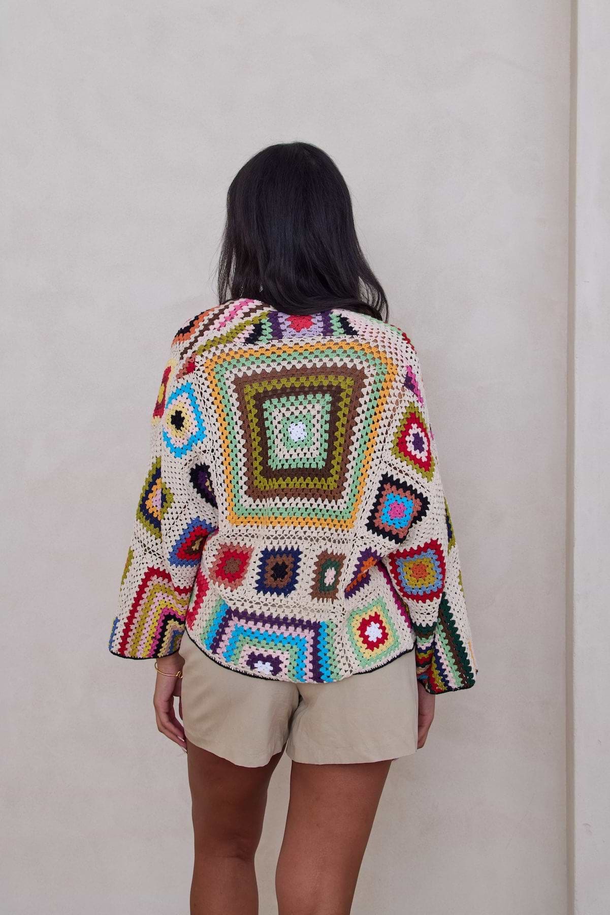 【THE TINY SHOP】RE Crochet Patch Jacket Granny Crochet Jacket Short – SAACHI