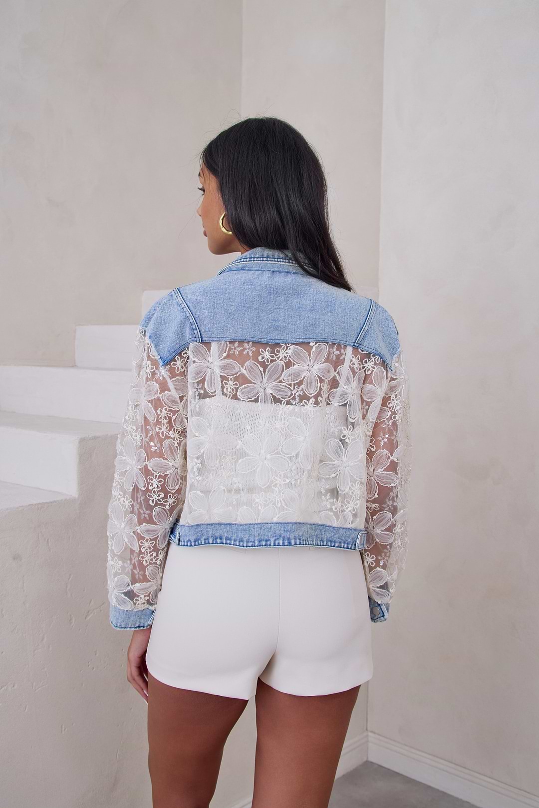 Denim Lace Jacket SAACHI Denim Lace Jacket SAACHI
