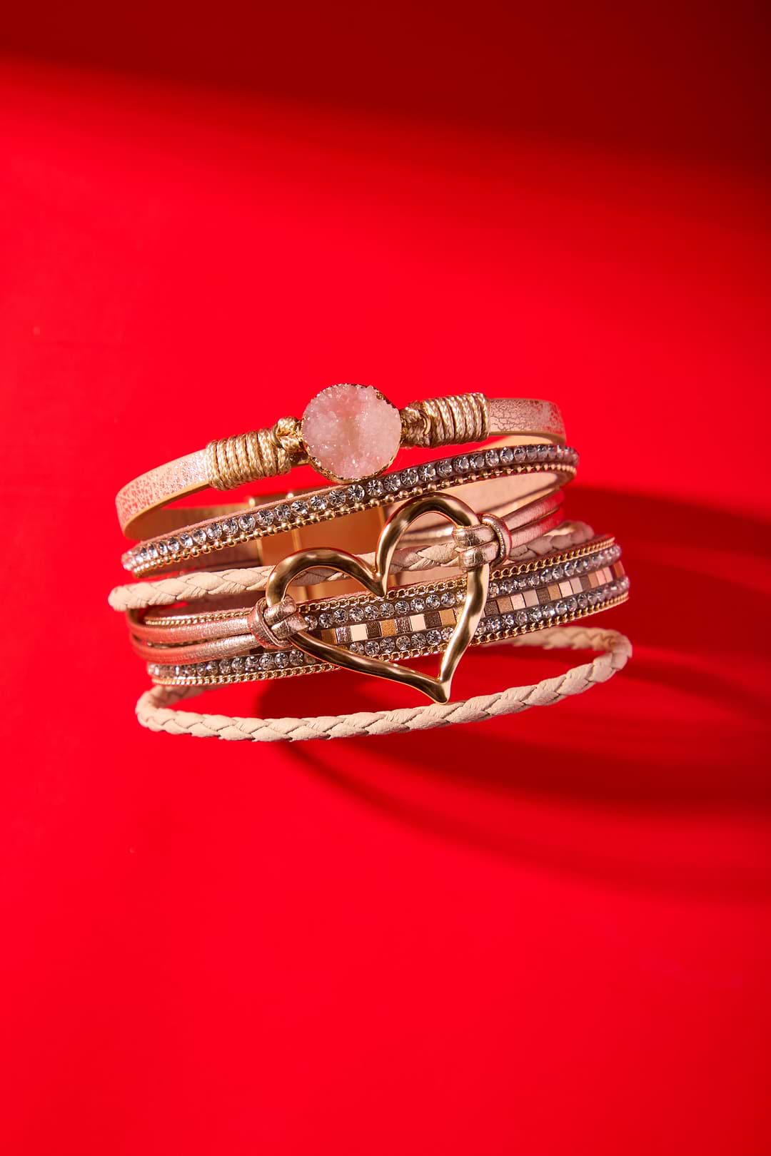 Golden Heart Druzy Bracelet