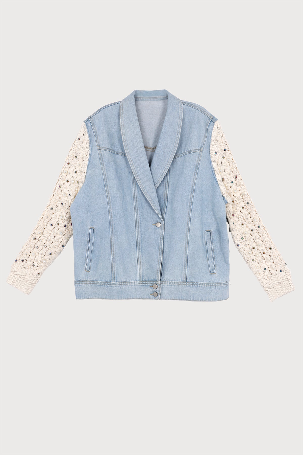 Pearl Knit Denim Jacket