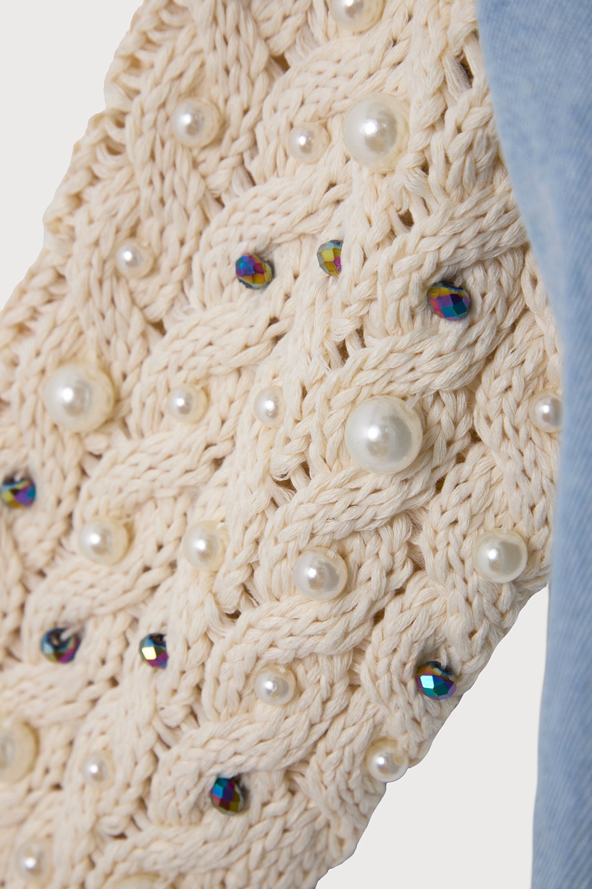 Pearl Knit Denim Jacket