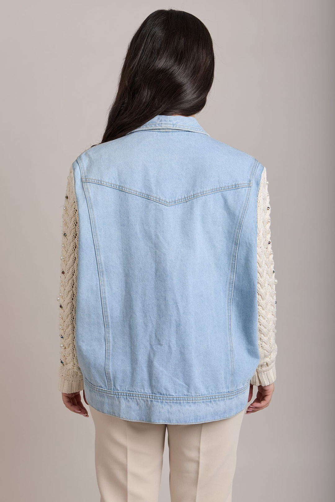 Pearl Knit Denim Jacket