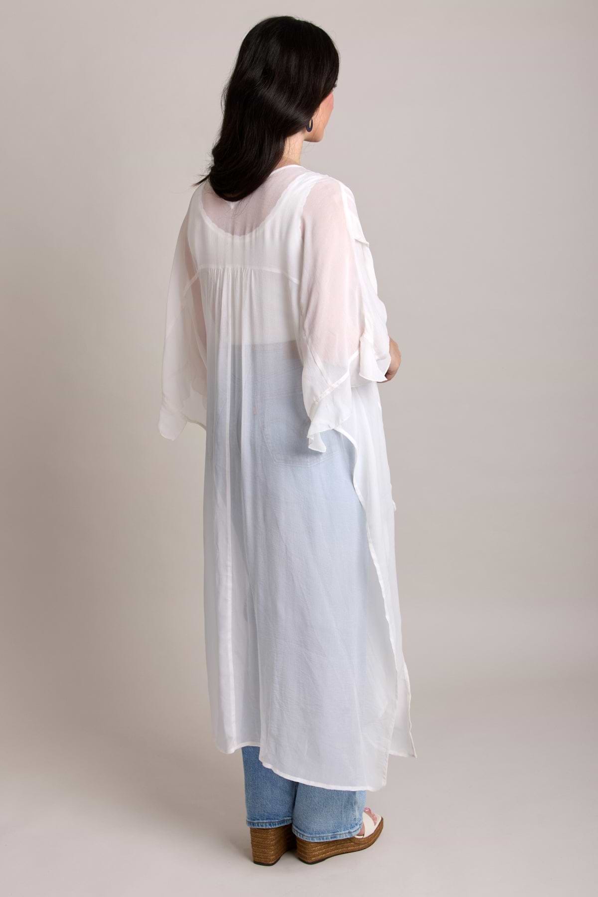 Ruffled Button Kaftan Cover Up