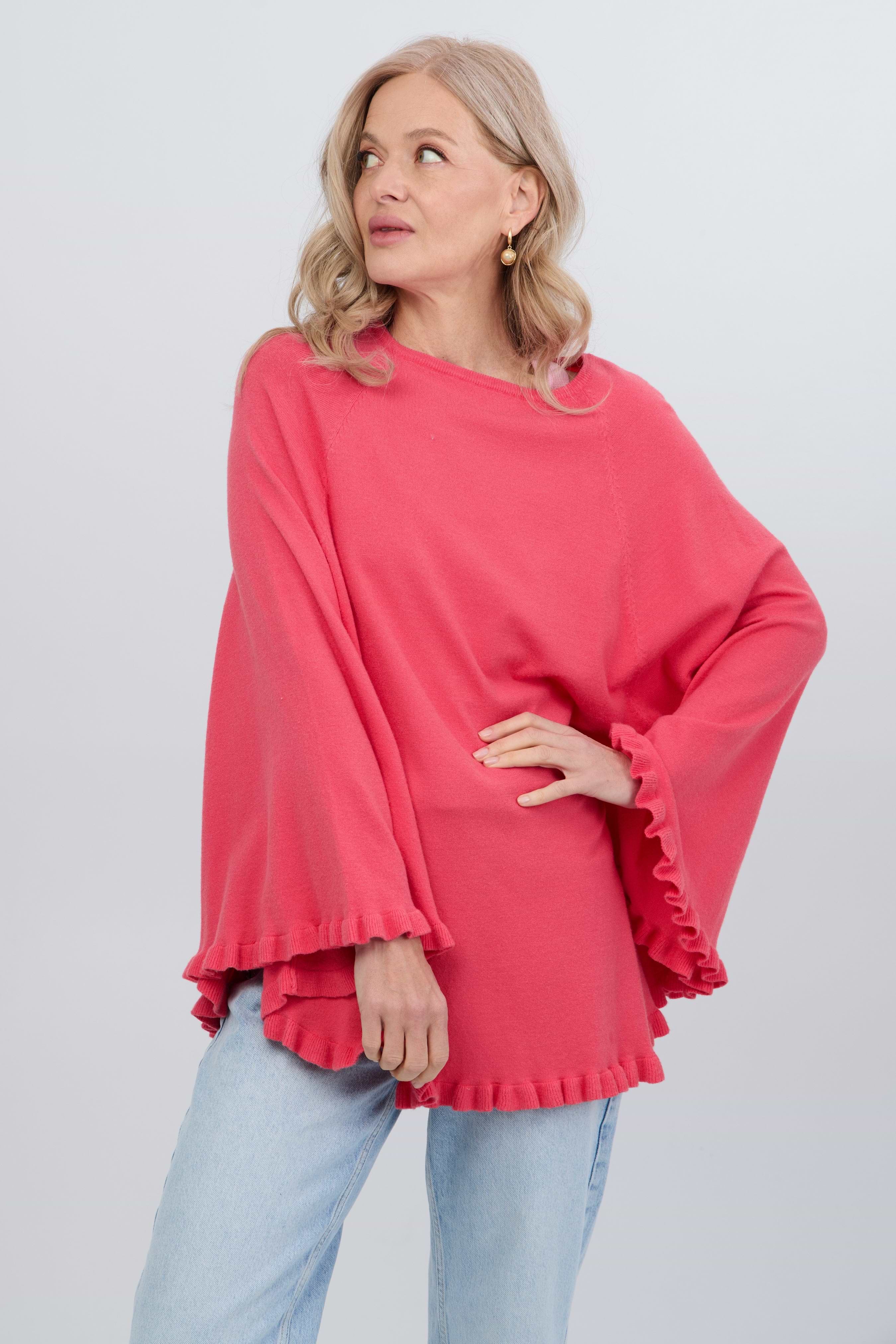 Ruffled Hem Poncho – SAACHI