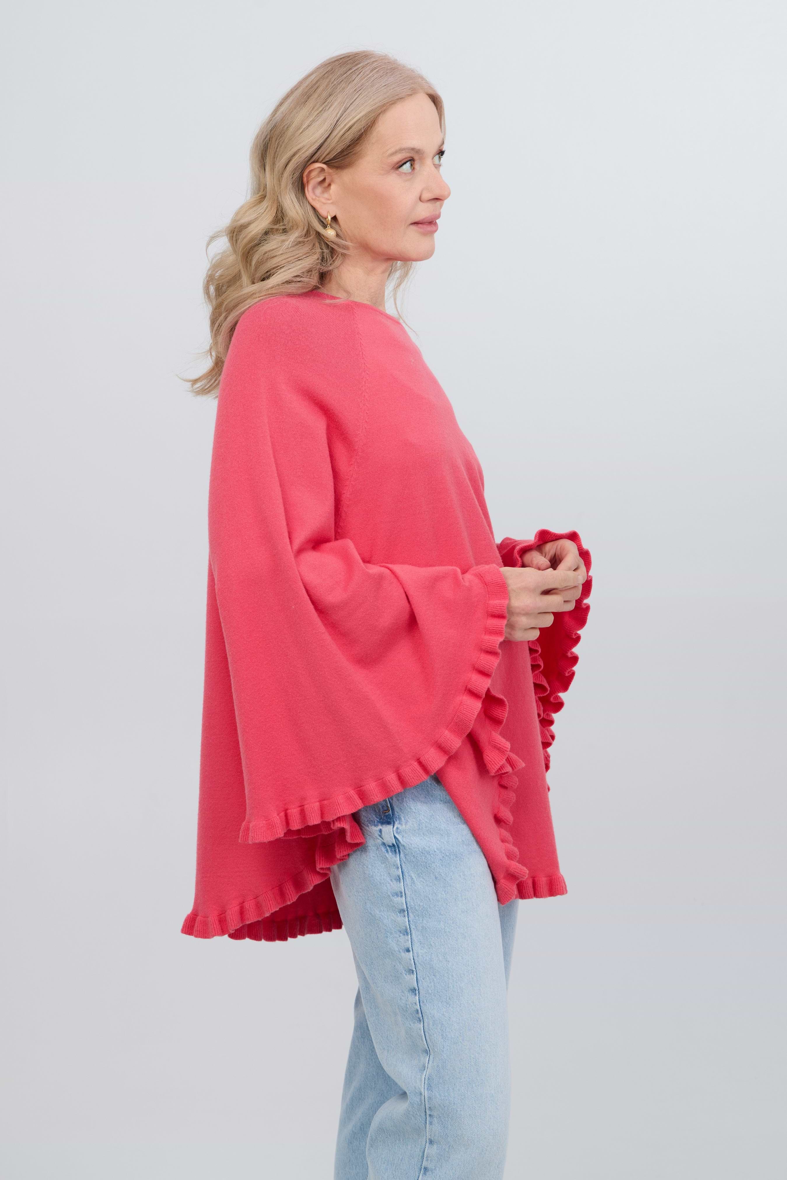 Ruffled Hem Poncho | Soft & Breezy | SAACHI