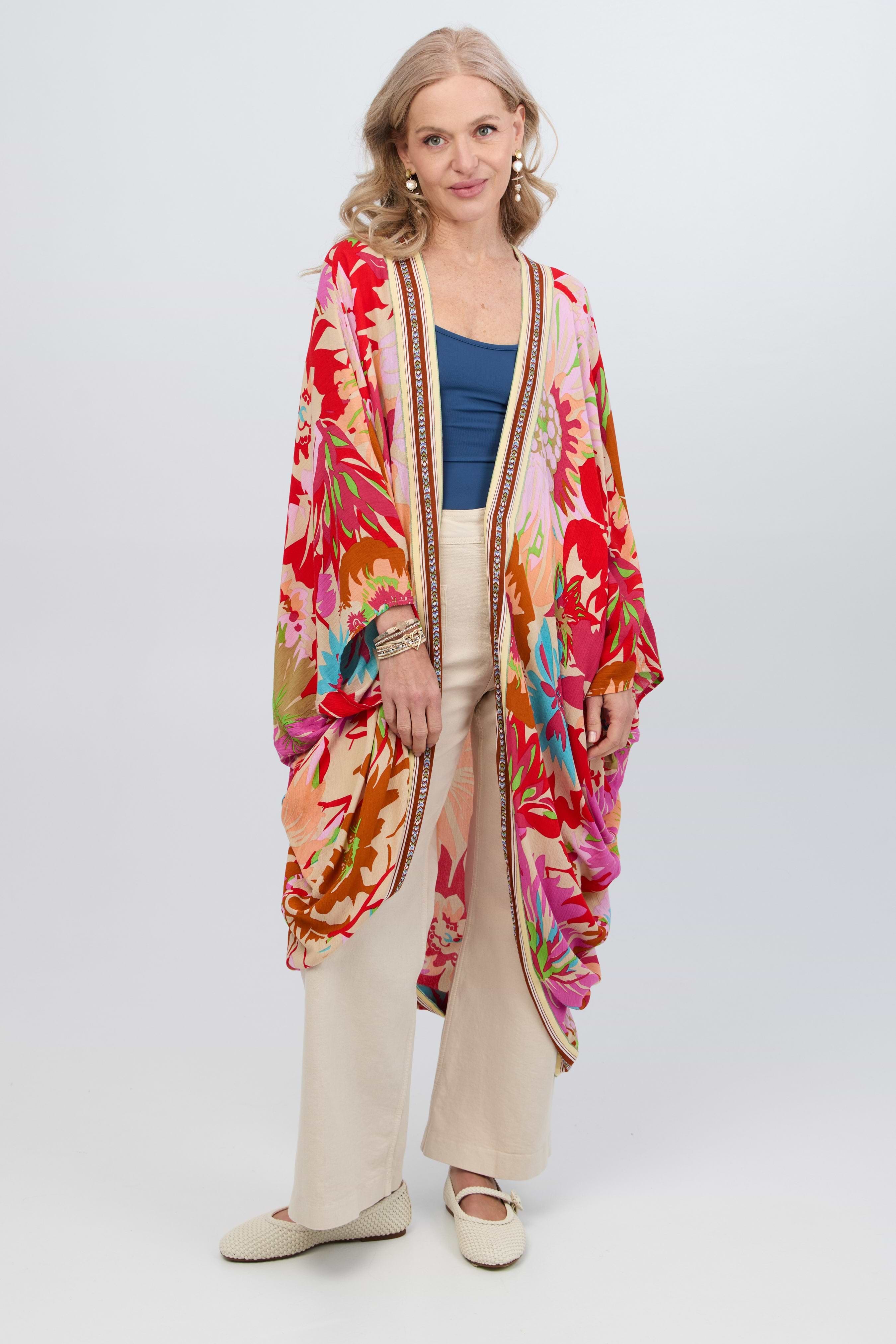【Kith】Floral Seersucker Kimono Jacket Kith Floral Print Seersucker Kimono Jacket Blue Men's - SS19