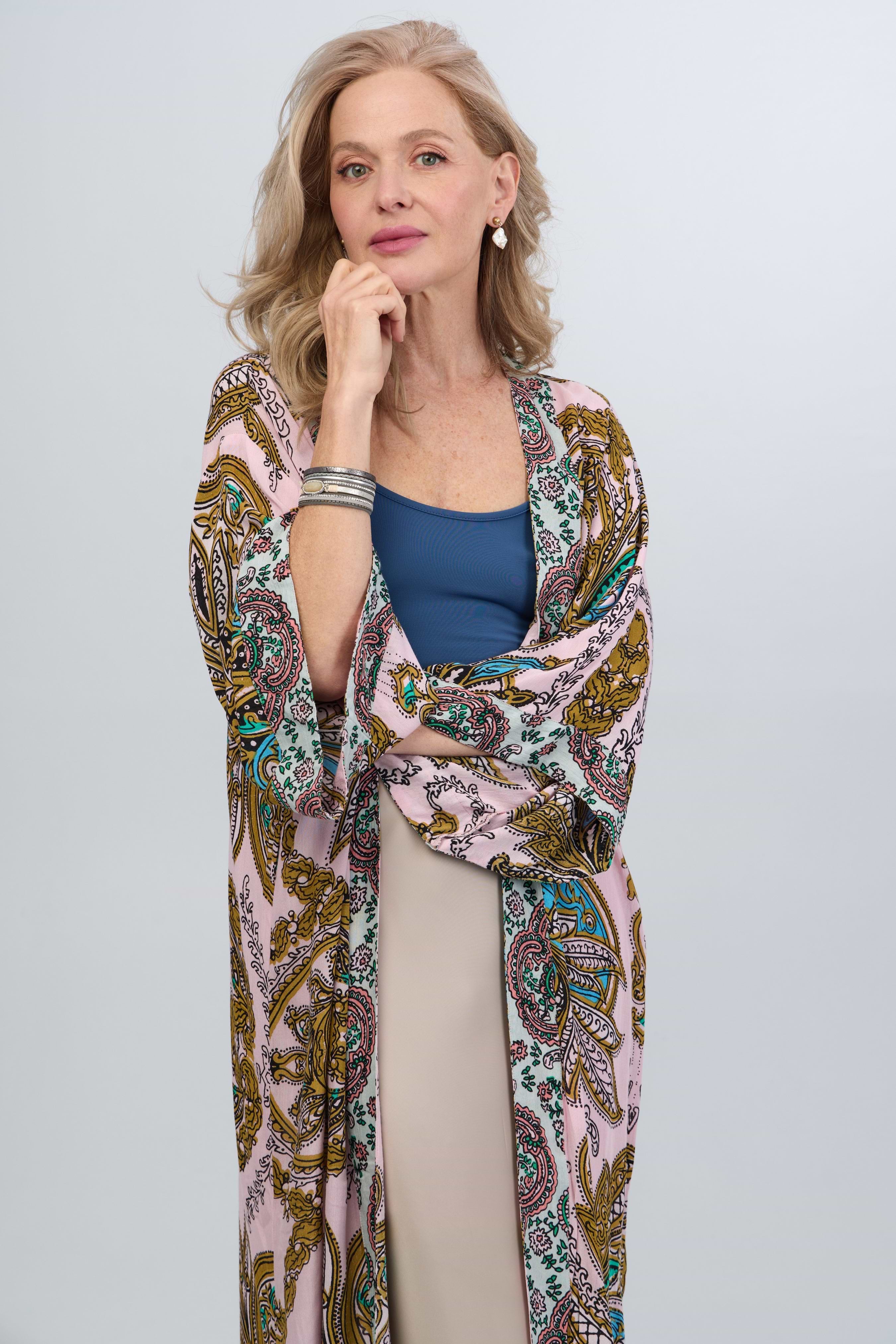 Paisley Tapestry Duster Kimono - Brown | Three Bird Nest