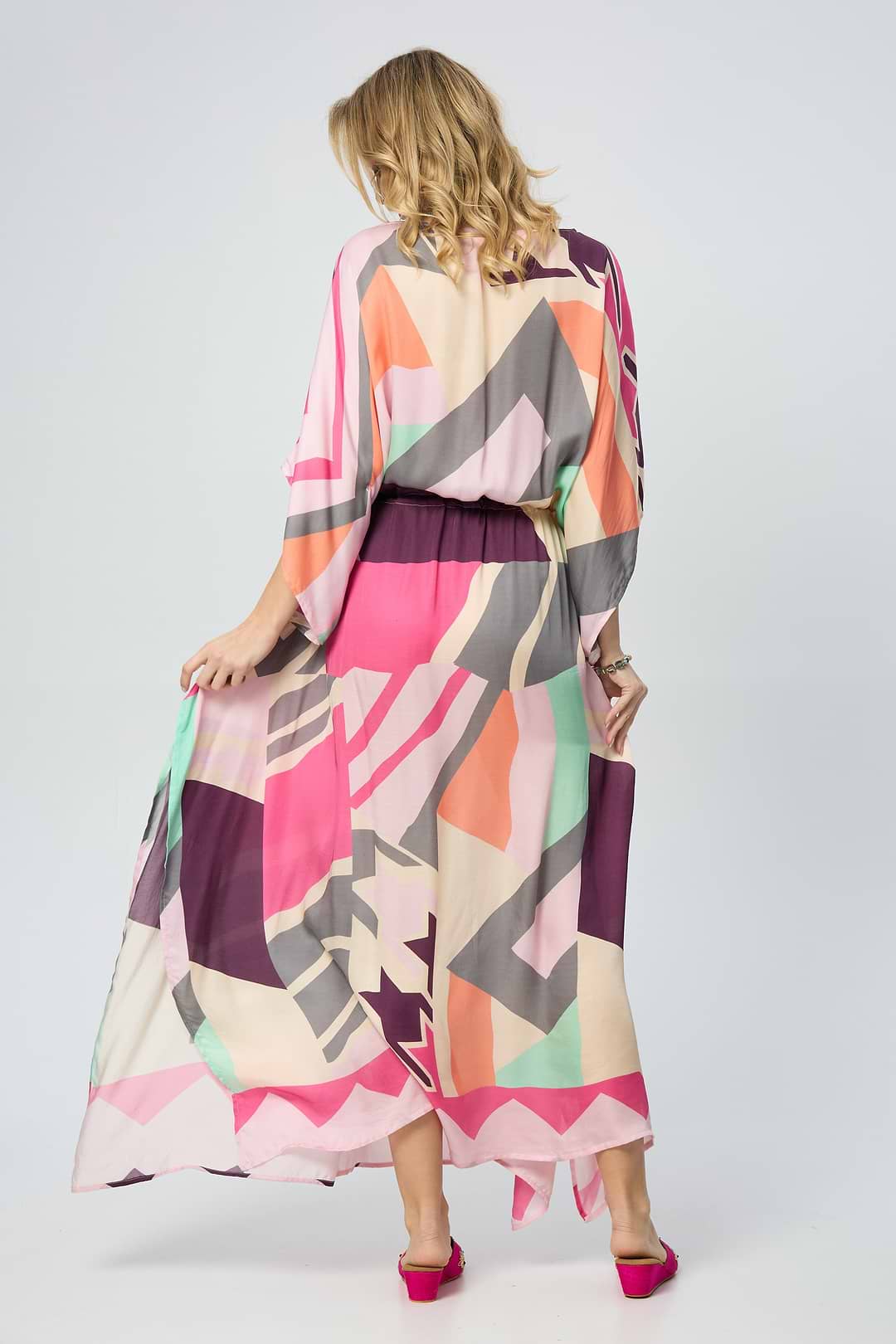 the salting gauze colorblock caftan maxi dress The Salting