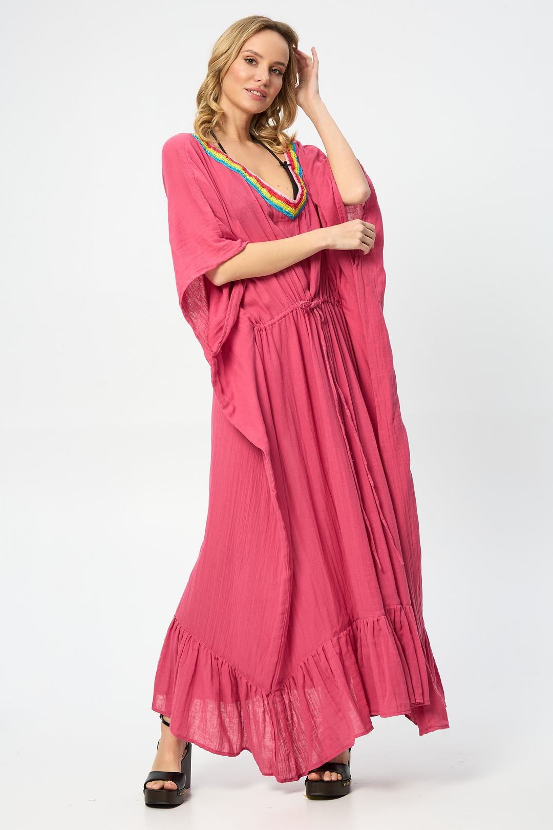 Crochet Rainbow Kaftan Maxi