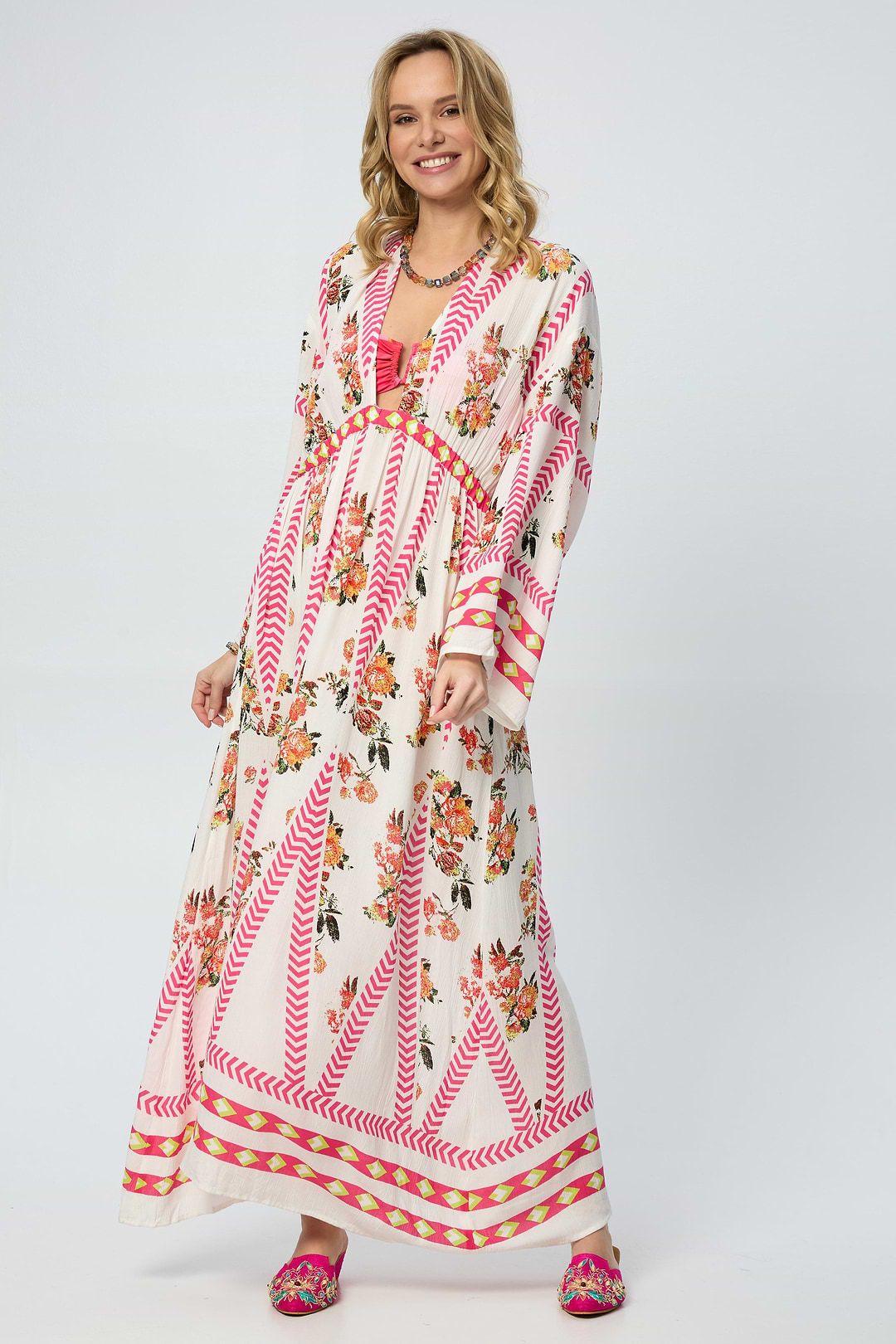Aztec Floral Keyhole Kaftan SAACHI Aztec Floral Keyhole Kaftan SAACHI